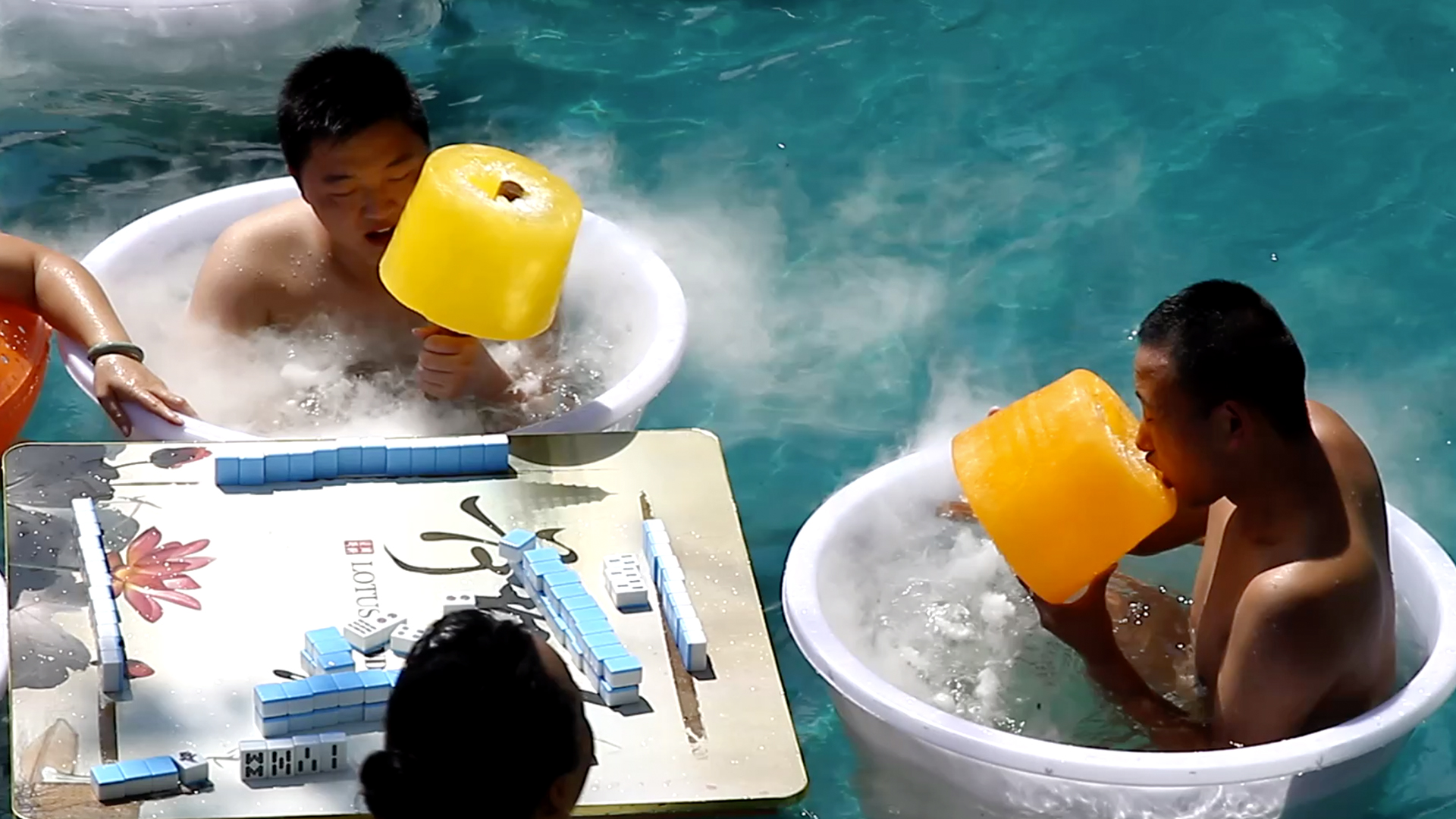 Water park visitors beat the heat