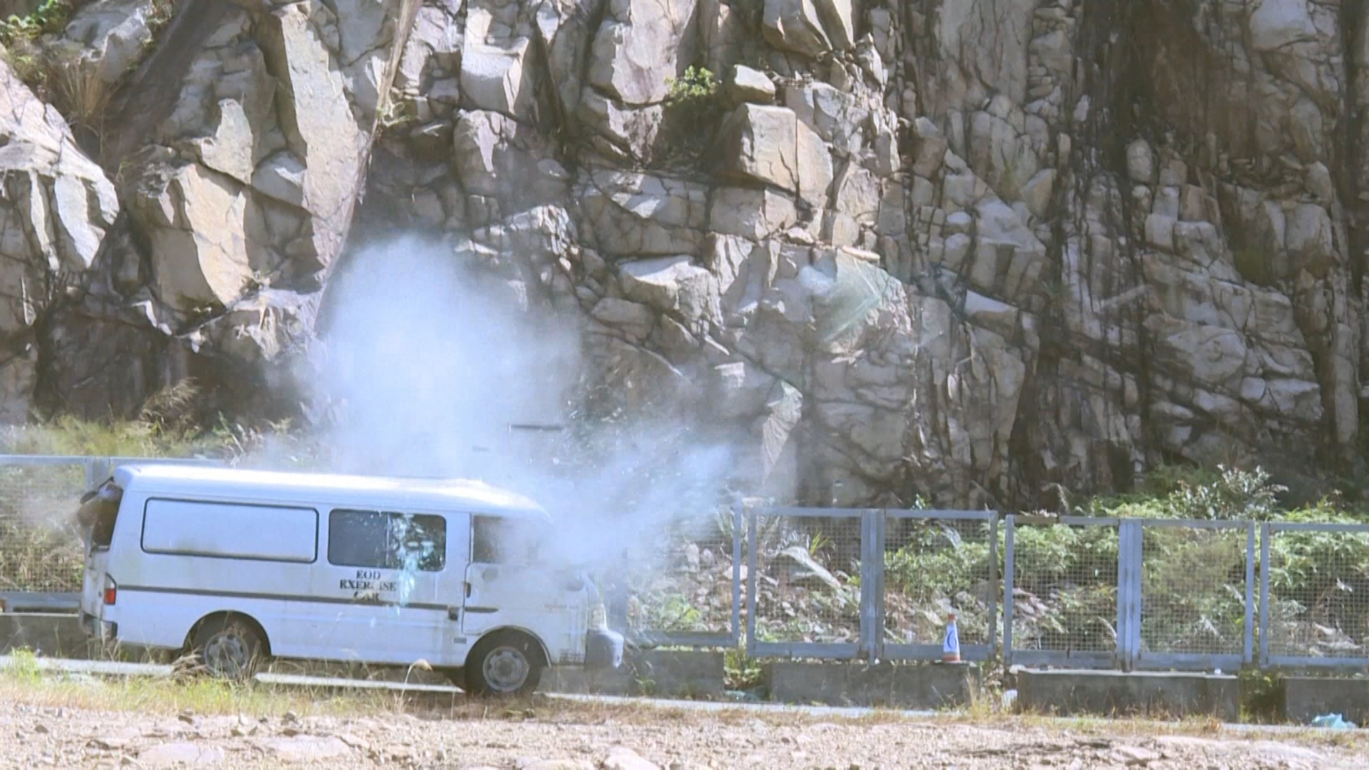 Hong Kong police carry out rare explosives demonstration