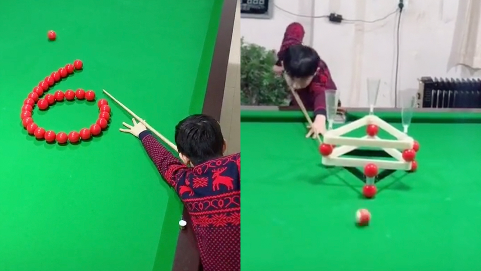 Chinese boy becomes online star for his snooker trick shots