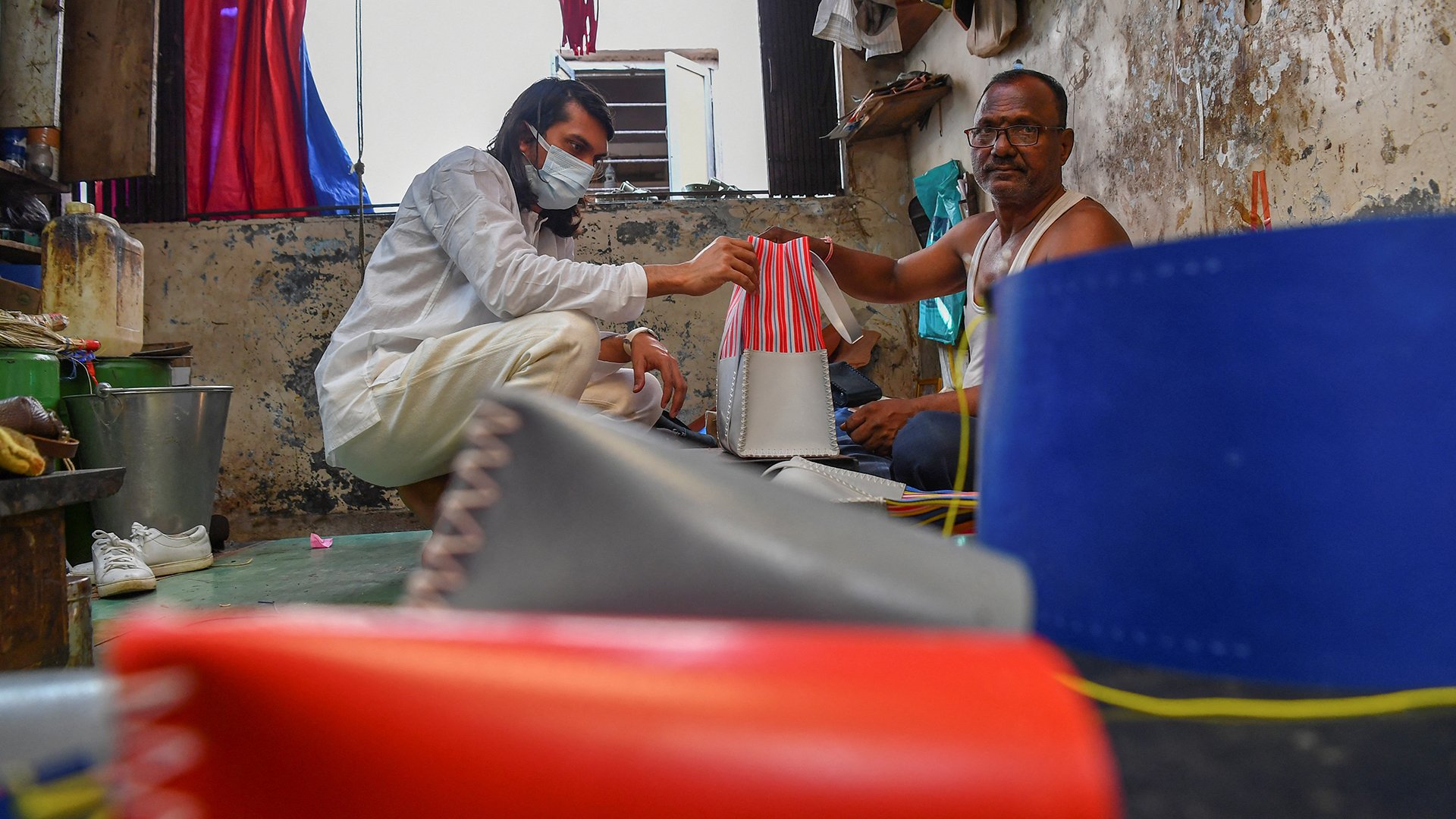 Recycled rubber bags by India's Chamar community