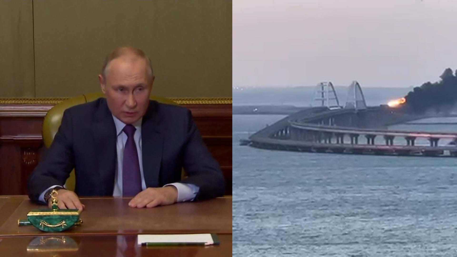 Putin says Ukraine behind Crimea bridge blast, calling it ‘act of terrorism’