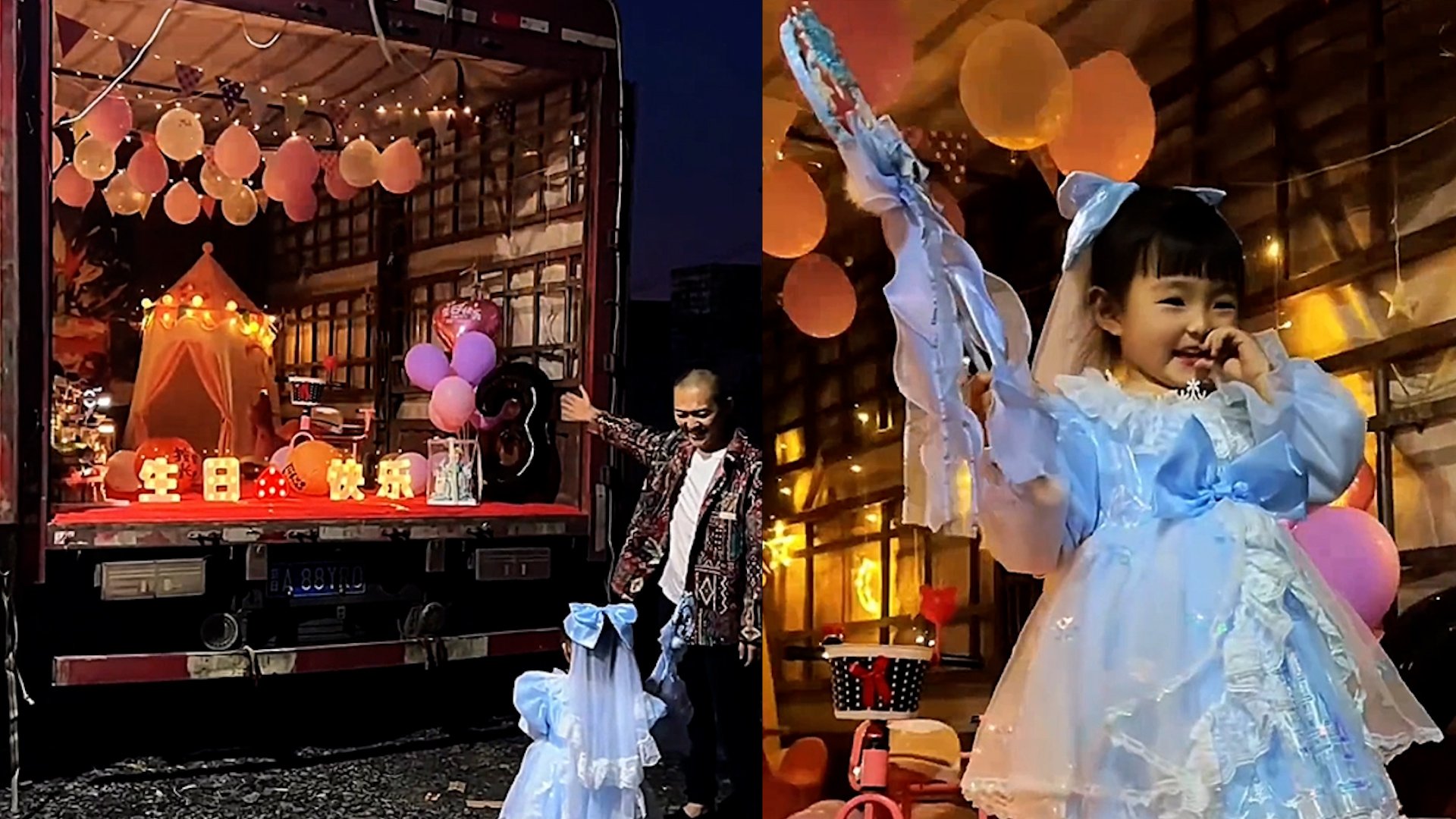Chinese father turns truck into ‘castle’ for daughter’s birthday surprise
