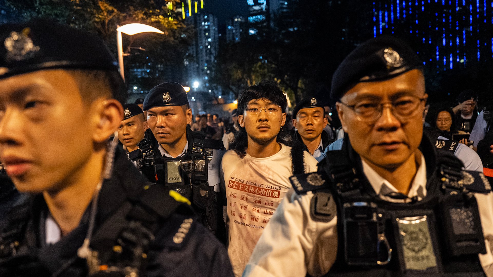 Hong Kong police arrest 2, take away 10 at Tiananmen commemoration
