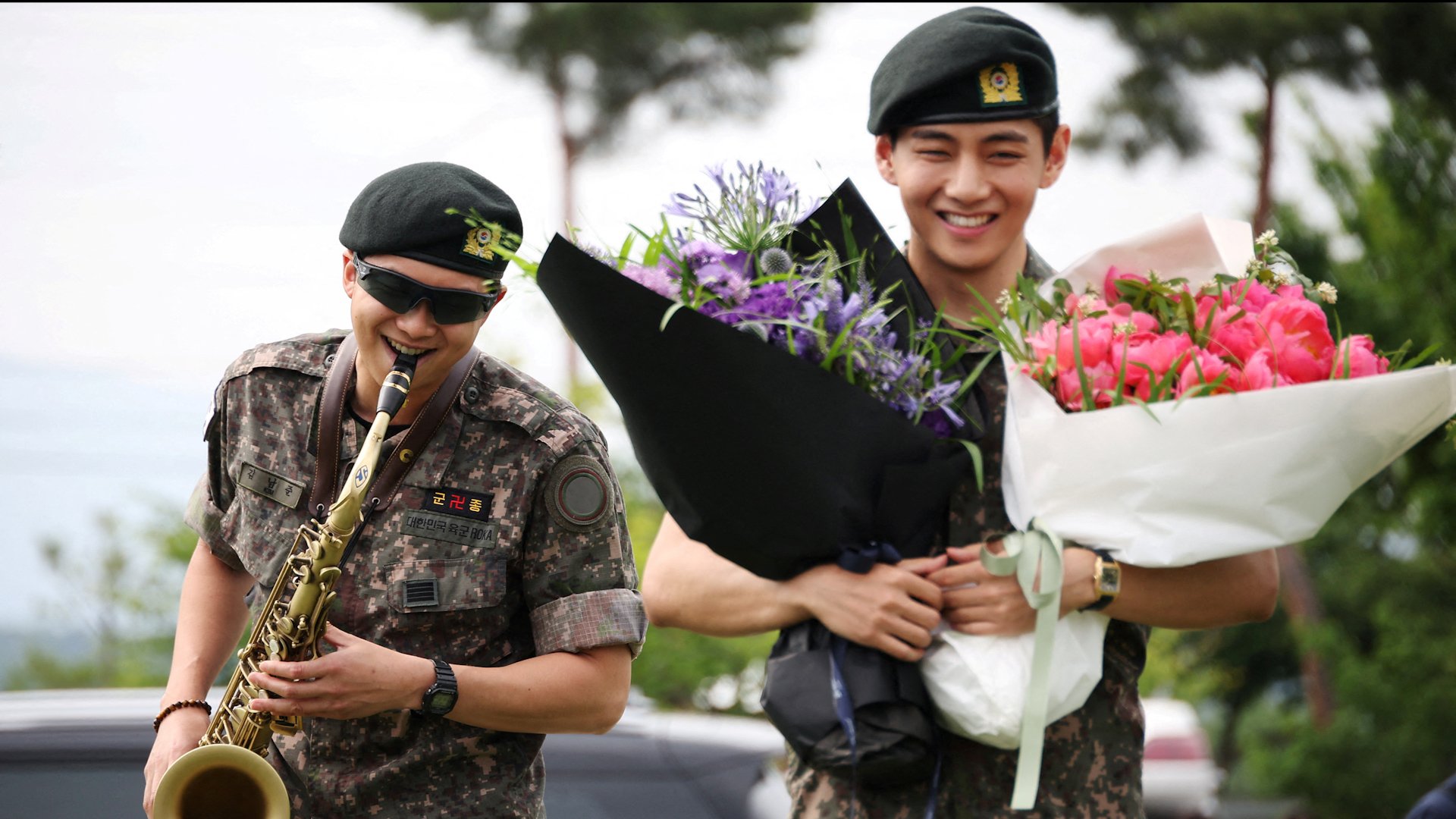 K-pop stars RM and V of boy band BTS discharged from South Korea military, sparking fan frenzy