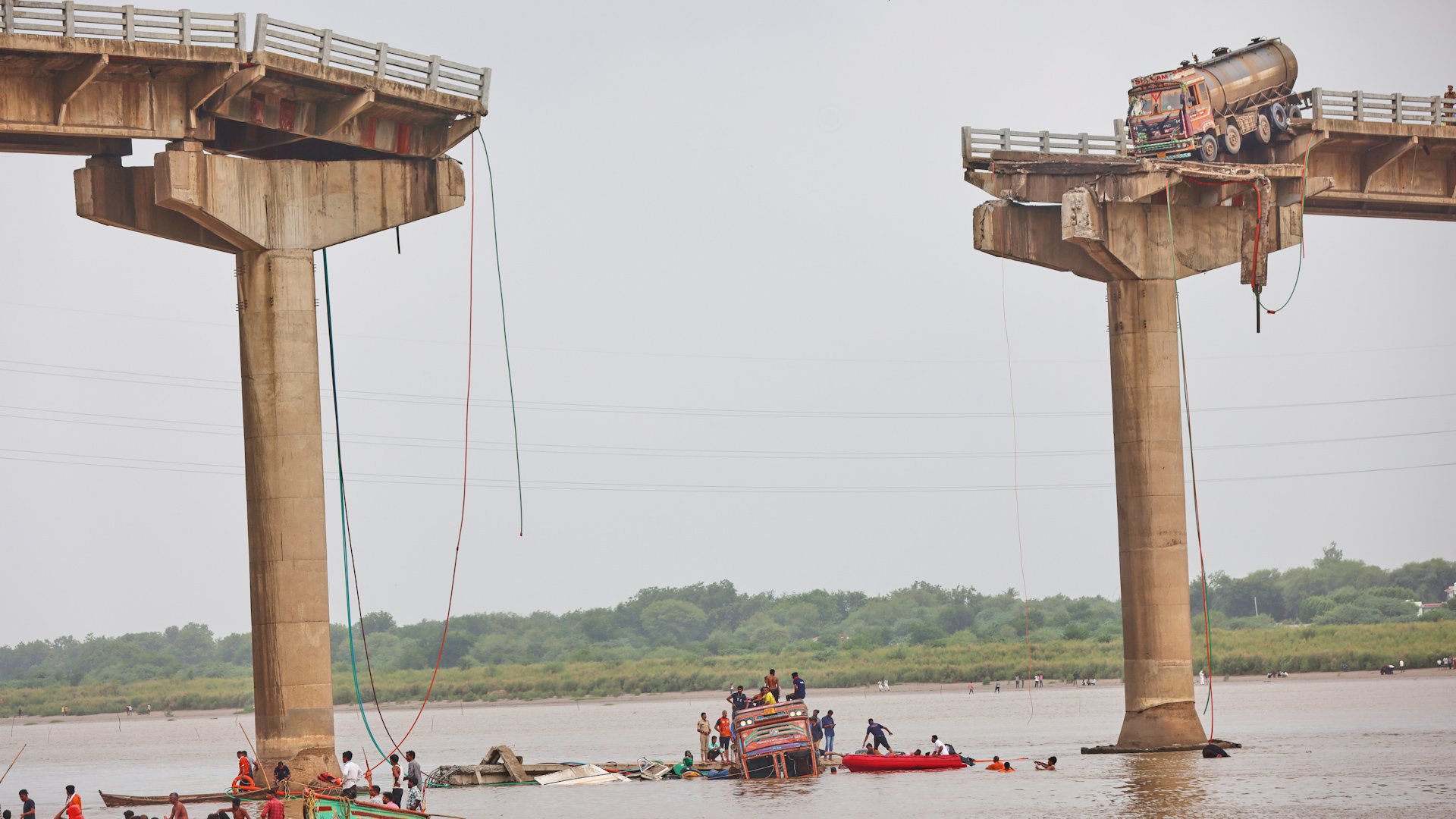 At least 9 killed in bridge collapse in India’s western Gujarat state