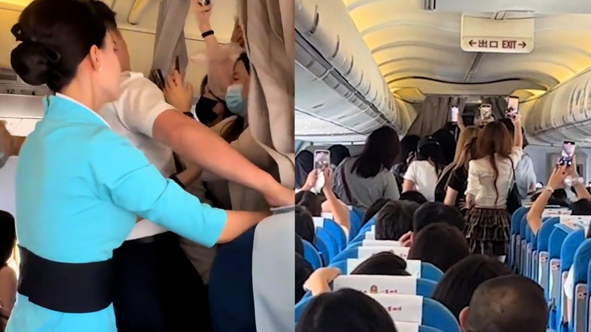 Chinese fans storm business-class cabin on taxiing plane to meet actor