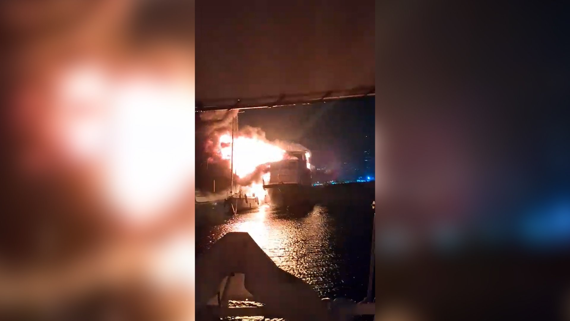 Vessel catches fire as Typhoon Wipha hits Hong Kong