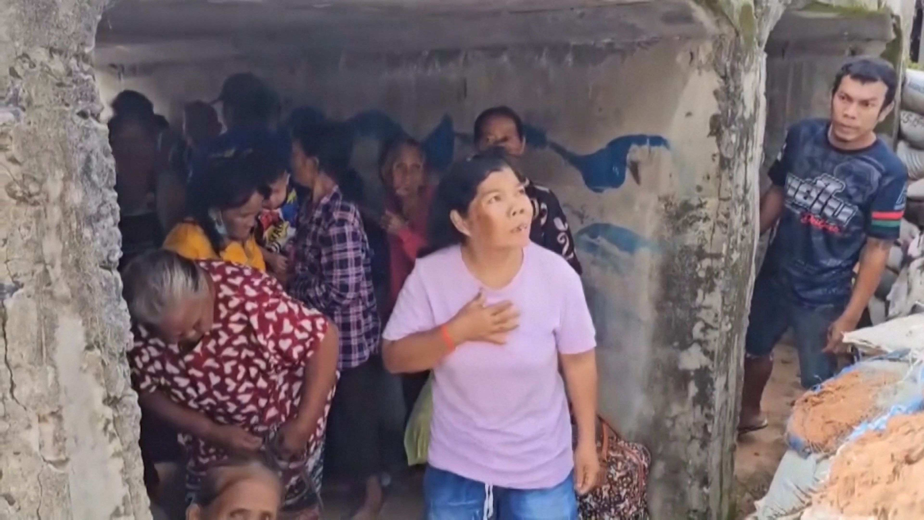 Residents of Thailand's Surin province seek shelter as gunfire erupts at border with Cambodia