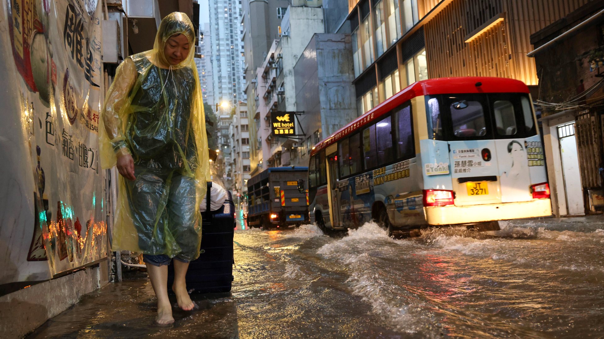 Hong Kong issues 4th black rainstorm alert in 8 days as heavy rains lash city, flood some areas
