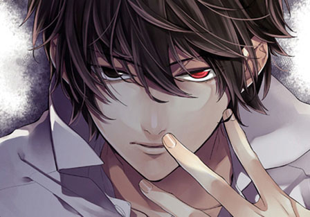 Shinrei Tantei Yakumo related to a character has a cursed red eye