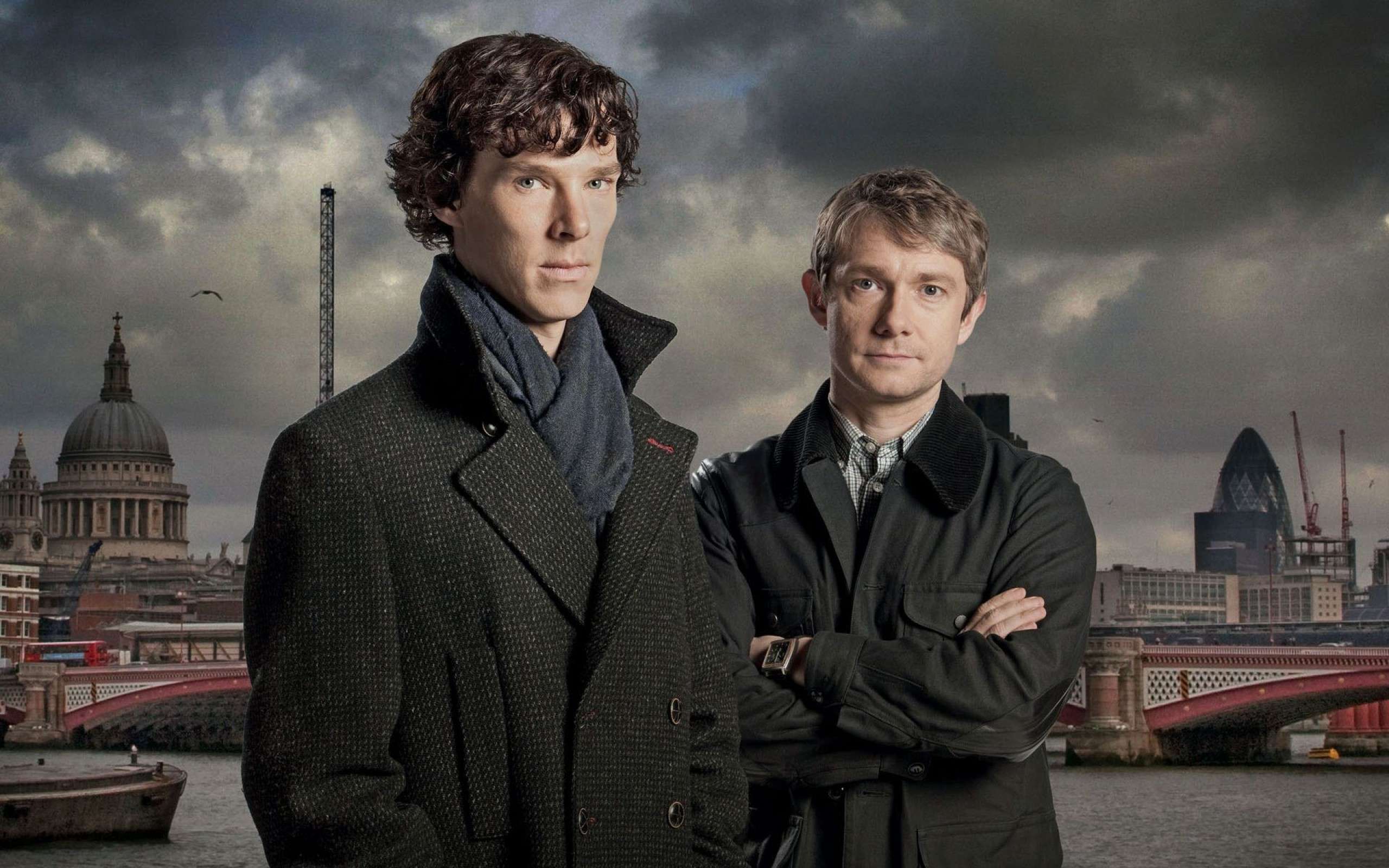 (L-R)Benedict Cumberbatch and Martin Freeman in BBC's Sherlock.