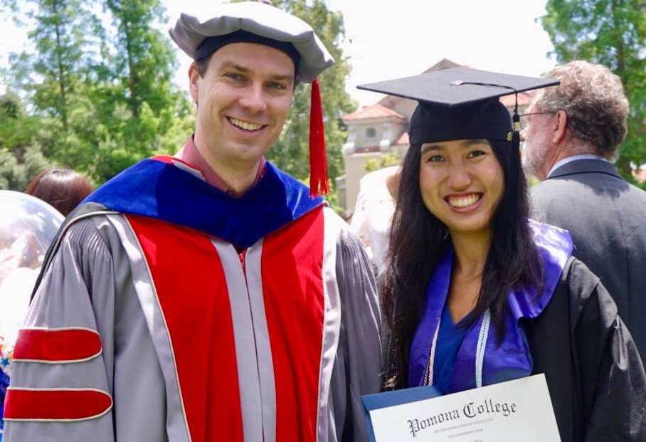 April graduated from Pomona College with the highest class of honours.