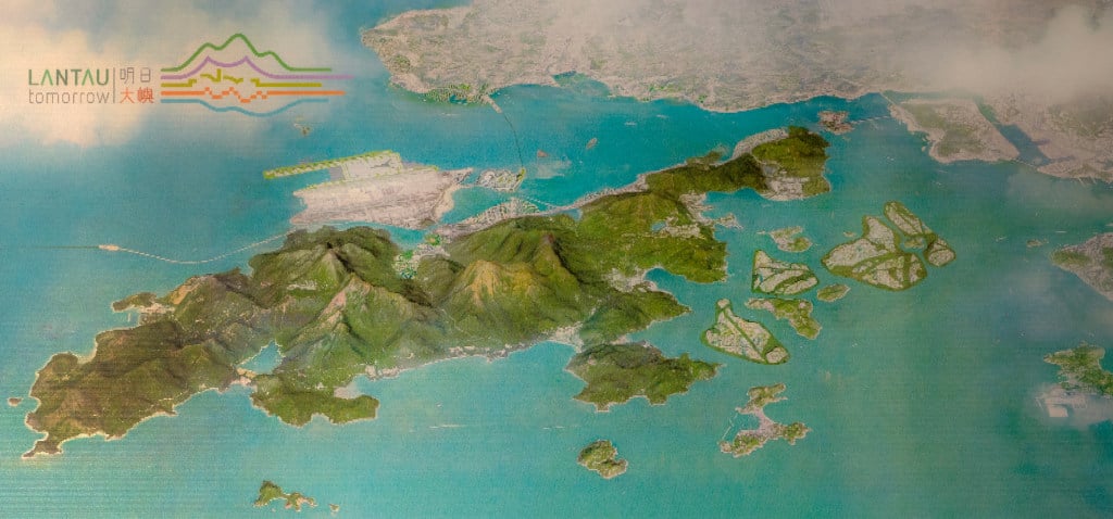 An artist's impression of what Lantau could look like after the reclamation.
