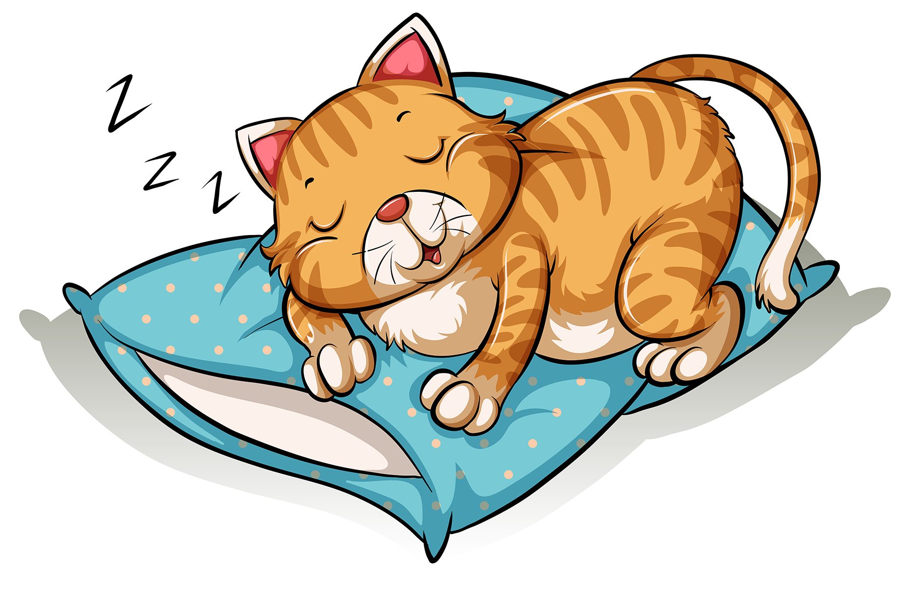 Как нарисовать кота дремота из 3. Кот-подушка. Мультяшный кот лежит. Кошка лежит на подушке.
