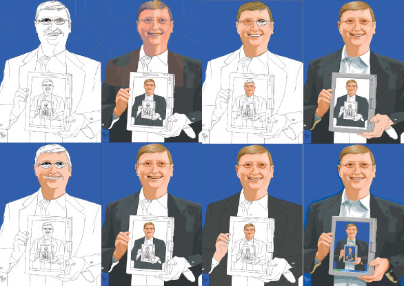 Hines created a realistic portrait of Microsoft co-founder Bill Gates using the often-forgotten programme.