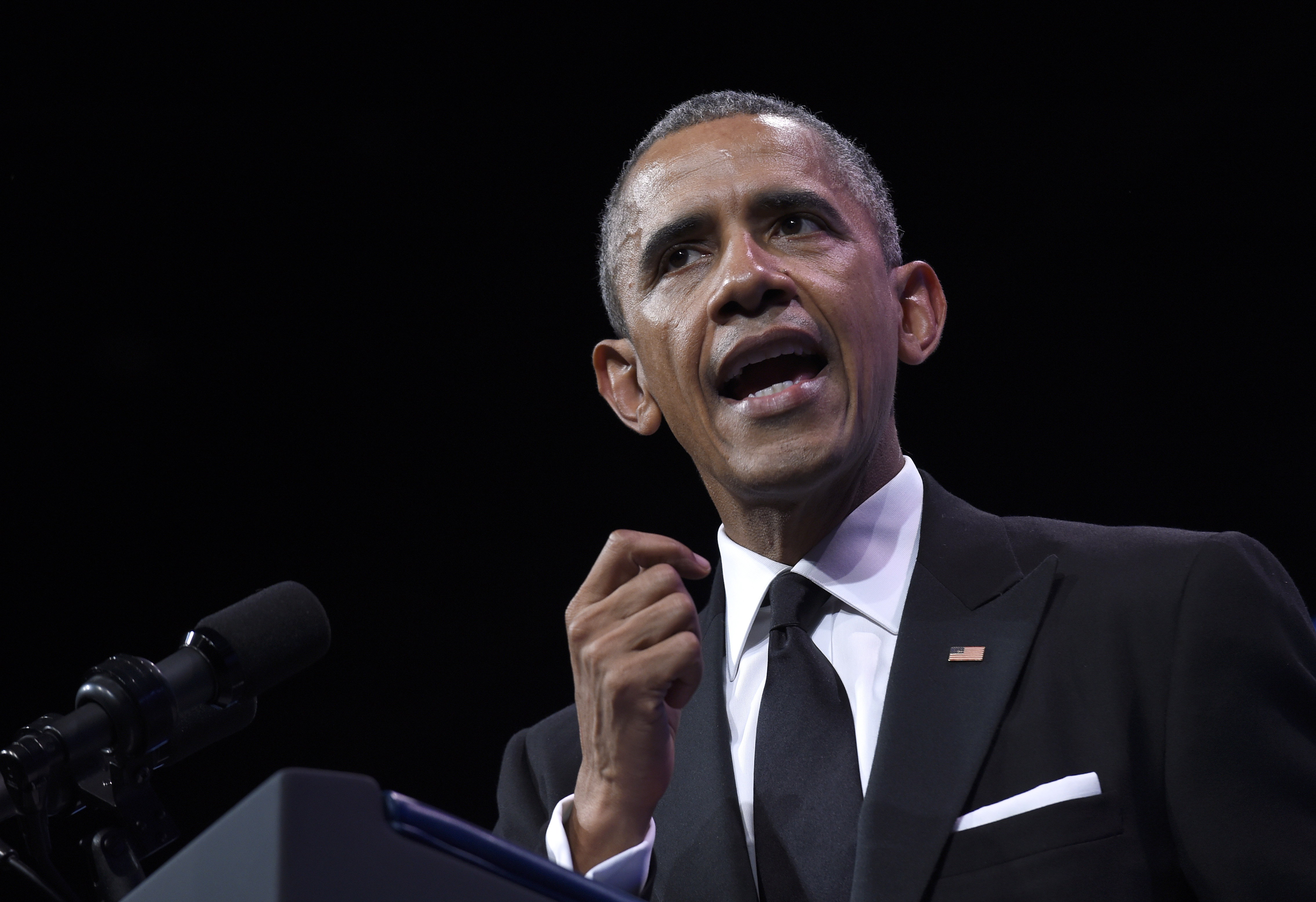 FILE - In this Oct. 8, 2015, file photo, President Barack Obama speaks at the Congressional Hispanic Caucus Institute’s (CHCI) 38th Anniversary awards gala in Washington. Hillary Rodham Clinton's use of a private email server to conduct government business when she served as secretary of state was a mistake, but didn't endanger national security, said President Barack Obama during an interview that airs Sunday, Oct. 11, on CBS's "60 Minutes."(AP Photo/Susan Walsh, File)