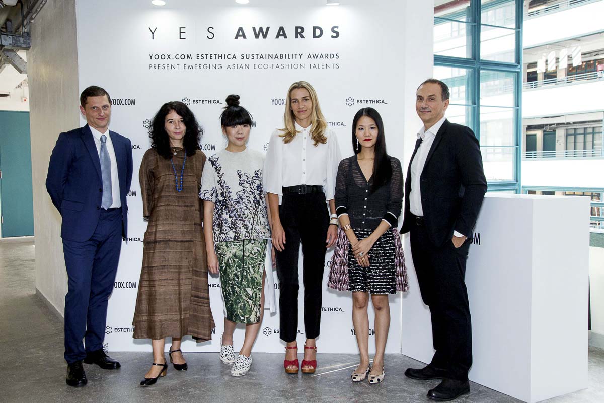 This handout image shows the YES AWARDS International Judging Panel Representatives (L-R) President of yoox.com Luca Martines, style blogger Susie Bubble, Eco Chic founder Dr. Christina Dean, stylist Grace Lam. Francesco Tombolini, Deputy Chief Operating Officer of YOOX Group. [16NOVEMBER2015 life]