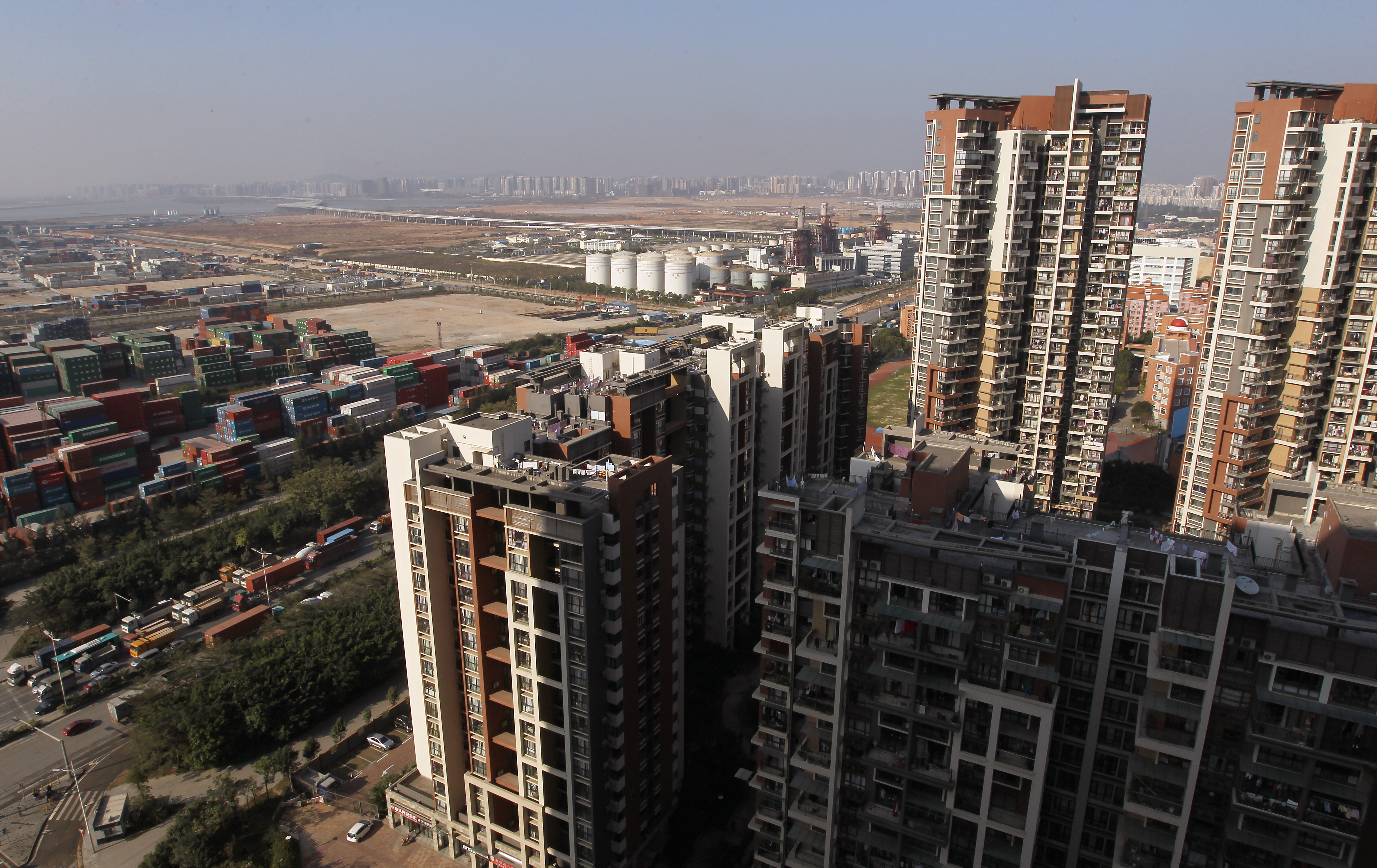 Developing area, an 18-square-kilometre area, is seen in the southern Chinese city of Shenzhen, neighbouring Hong Kong in Qianhai, Shenzhen. Picture shows Zhonghai Sunny Meiguiyuan. 30JAN13