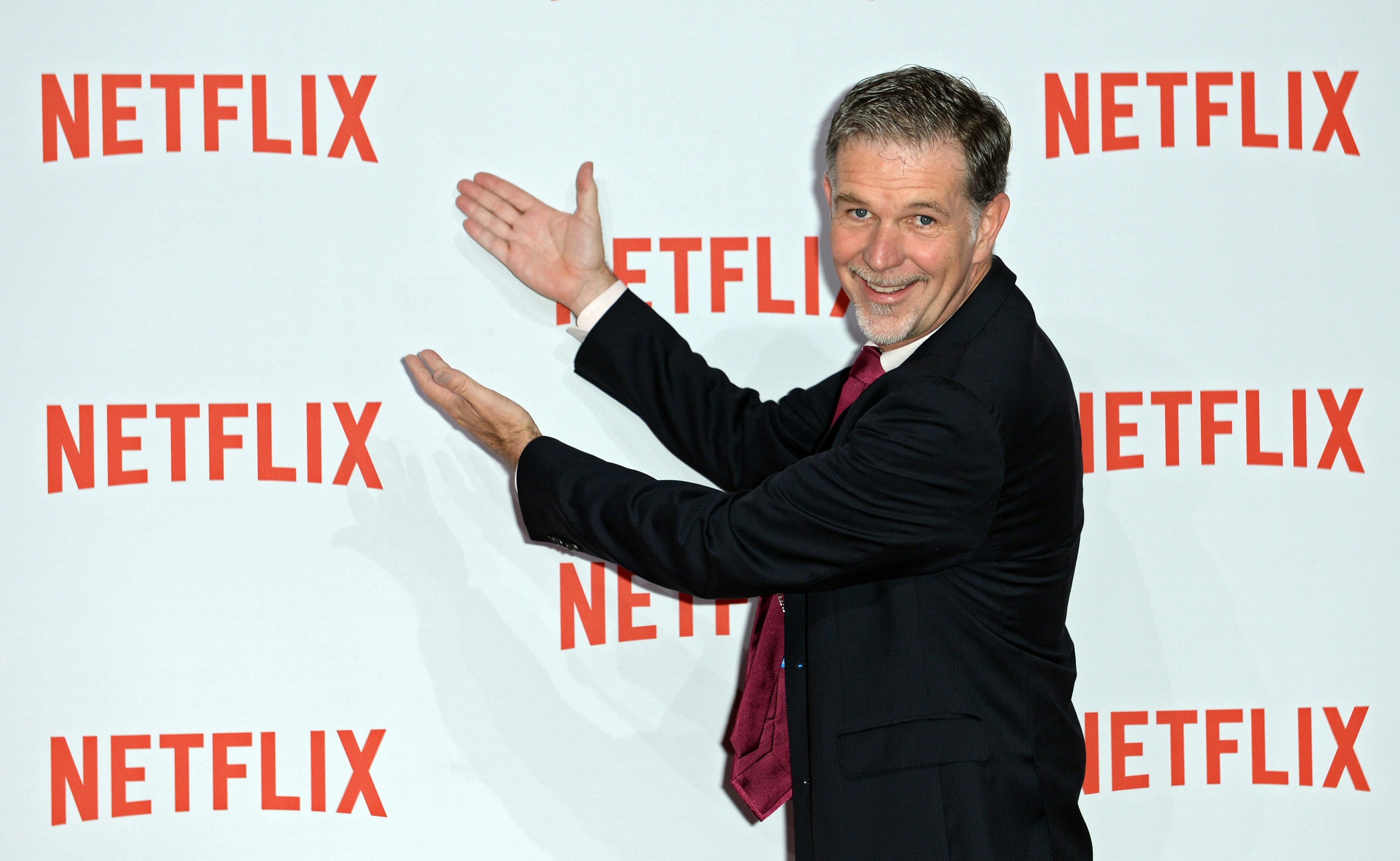 epa05090582 (FILE) A file picture dated 16 September 2014 of Netflix CEO Reed Hastings arrive for the Netflix party in Berlin, Germany. Video streamer Netflix on 06 January 2016 went live around the world, adding 130 new countries to its service and launching what Netflix chief executive Reed Hastings called a 'global internet TV network.' The announcement more than triples the number of countries where Netflix is available, from 60 to 190, including the potentially huge markets of India, Russia and South Korea. EPA/BRITTA PEDERSEN *** Local Caption *** 51572622