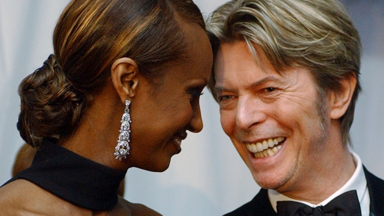 In this June 3, 2002, file photo, Iman and her husband David Bowie arrive at the Council of Fashion Designers of America Fashion Awards in New York. The couple had been married for 23 years before Bowie’s death on Sunday. Photo: AP