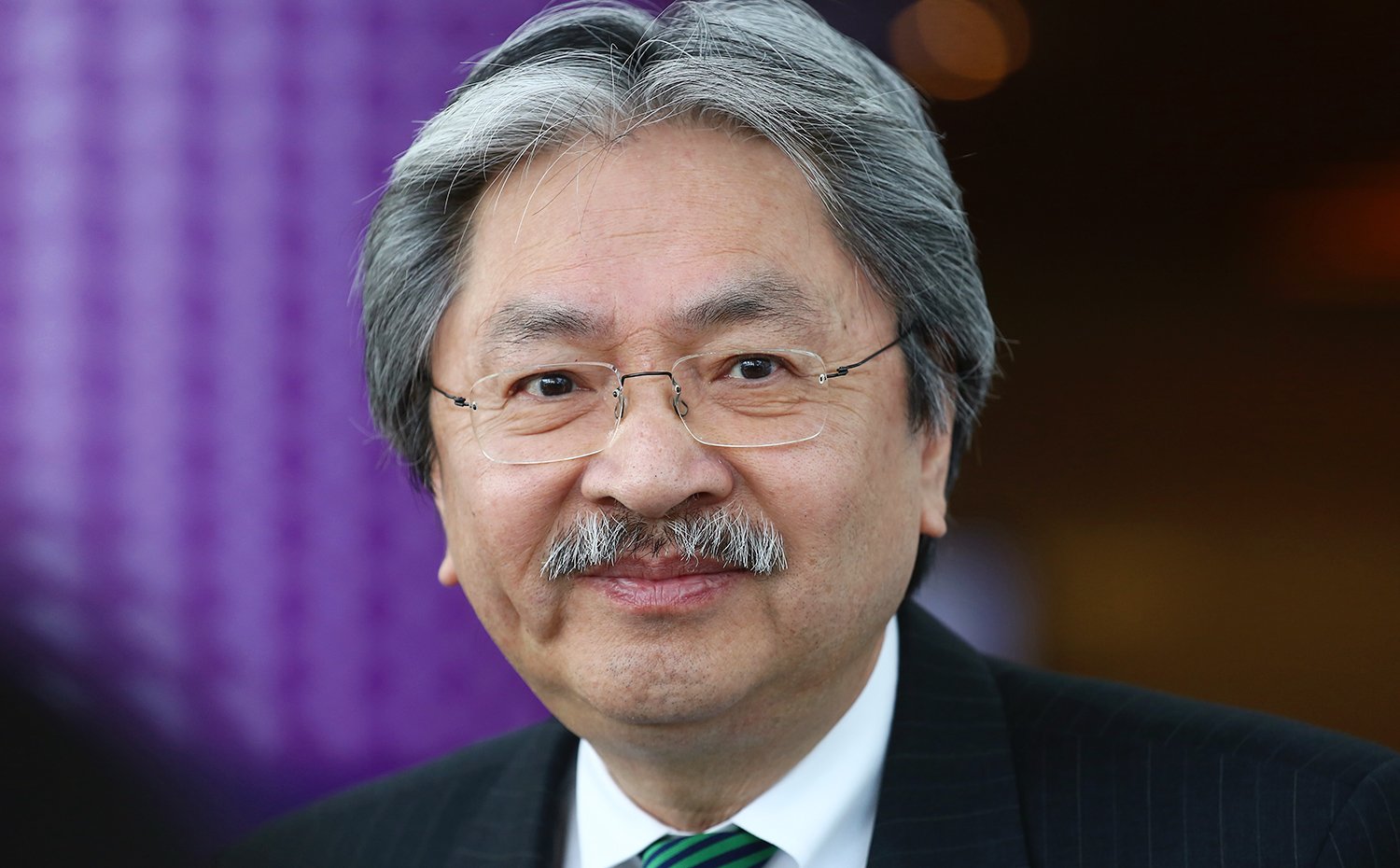 Financial Secretary John Tsang Chun-wah speaks to the press after his welcome address at the plenary session of the Acadamia International Conference on Hong Kong and the World under the Belt and Road Initiative, held at Cheng Yu Tung Building in CUHK. 17DEC15 SCMP/Jonathan Wong