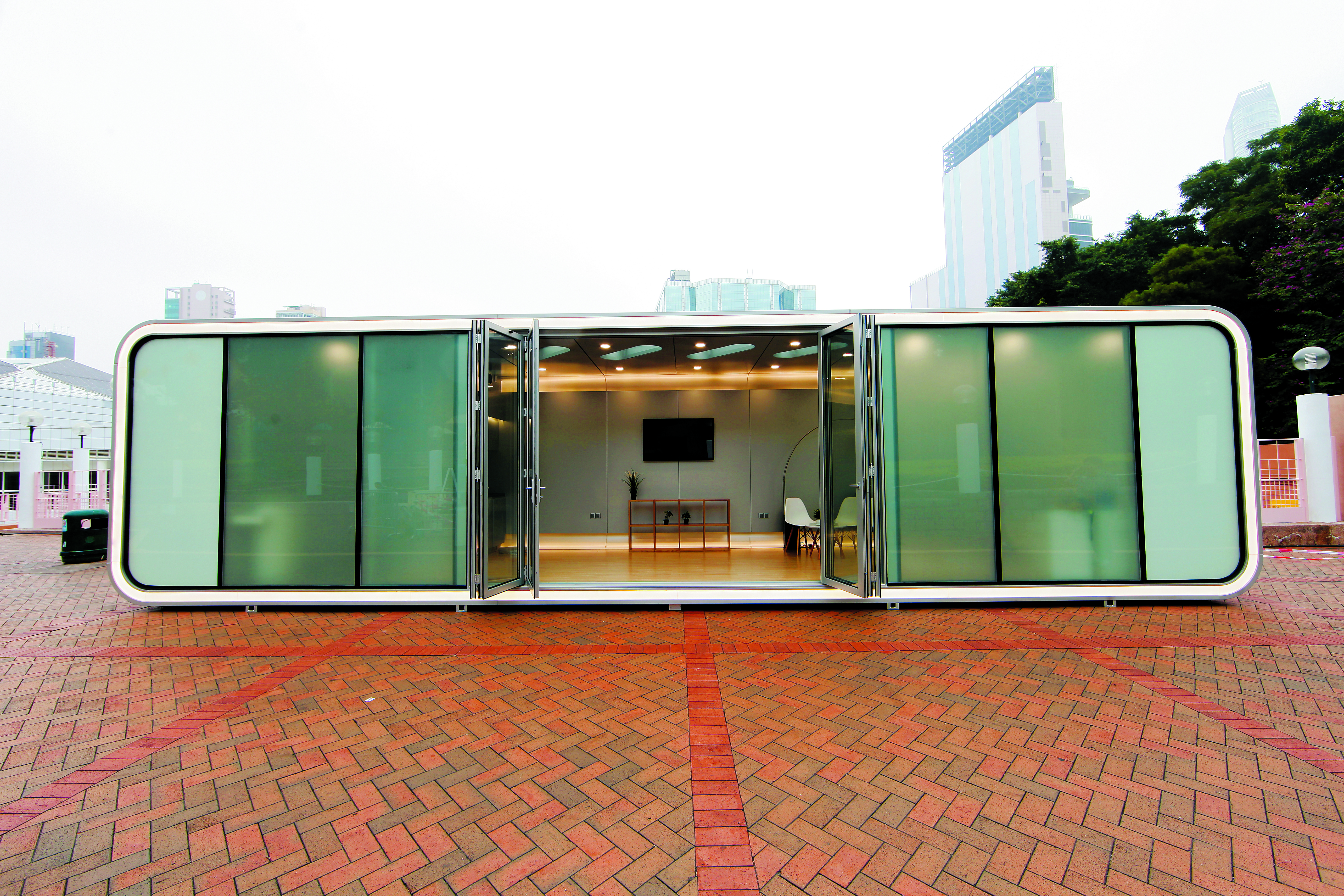 This handout image shows ALPOD is a futuristic aluminium mobile home designed, engineered, and produced by a team of Hong Kong visionaries. It makes its debut during the Hong Kong edition of the 2015 Bi-city Biennale of Urbanism\Architecture (the Biennale). Credit: courtesy of AluHouse [2016 FEATURES LIFE INTERIORS]