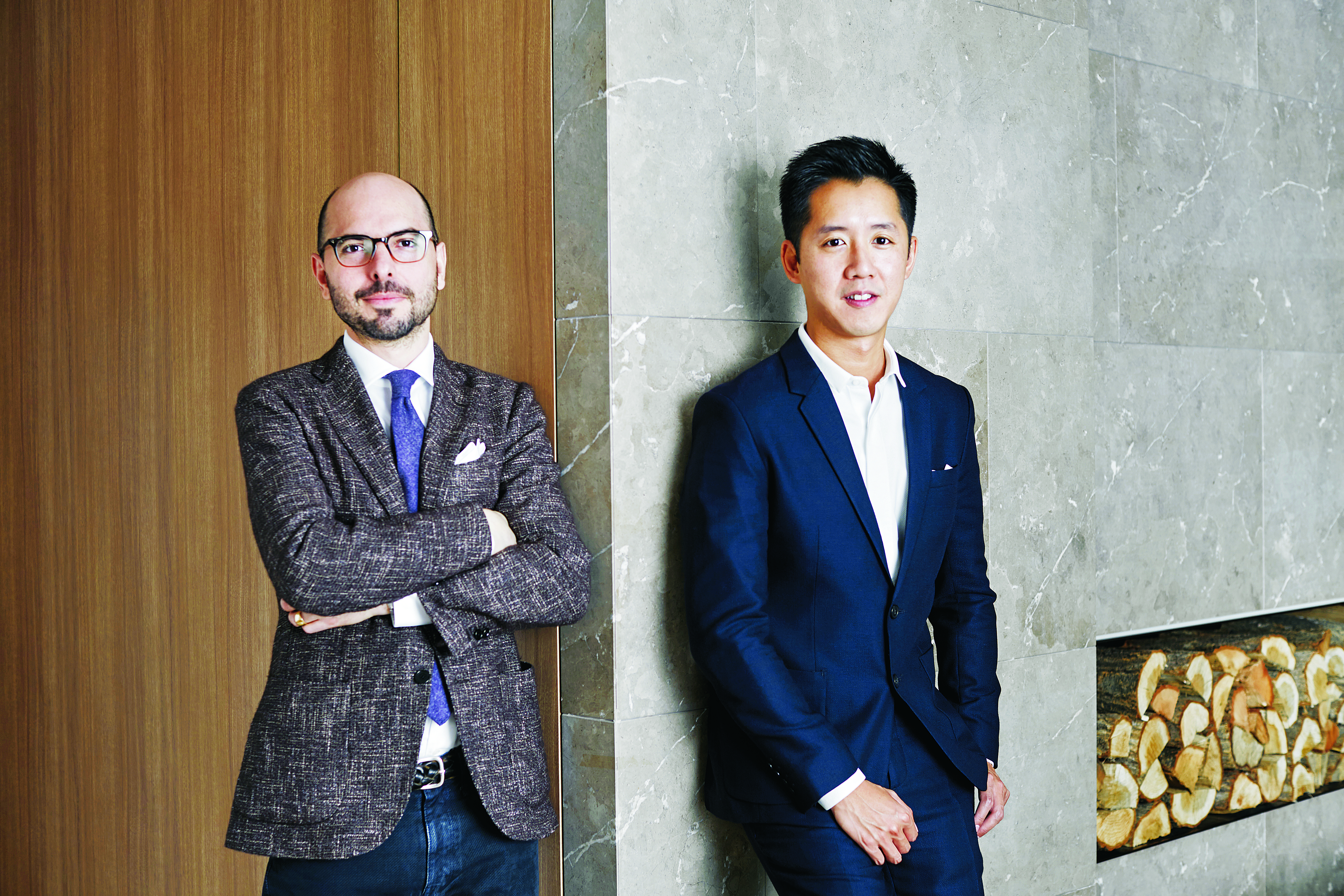 Julian Bedel, founder of Fueguia 1833 (left) and Hong Kong designer/architect Andrew Fu.