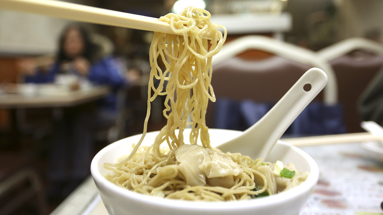 Wonton noodles in soup from Wing Wah Noodle Shop in Wan Chai. Photo: Jonathan Wong