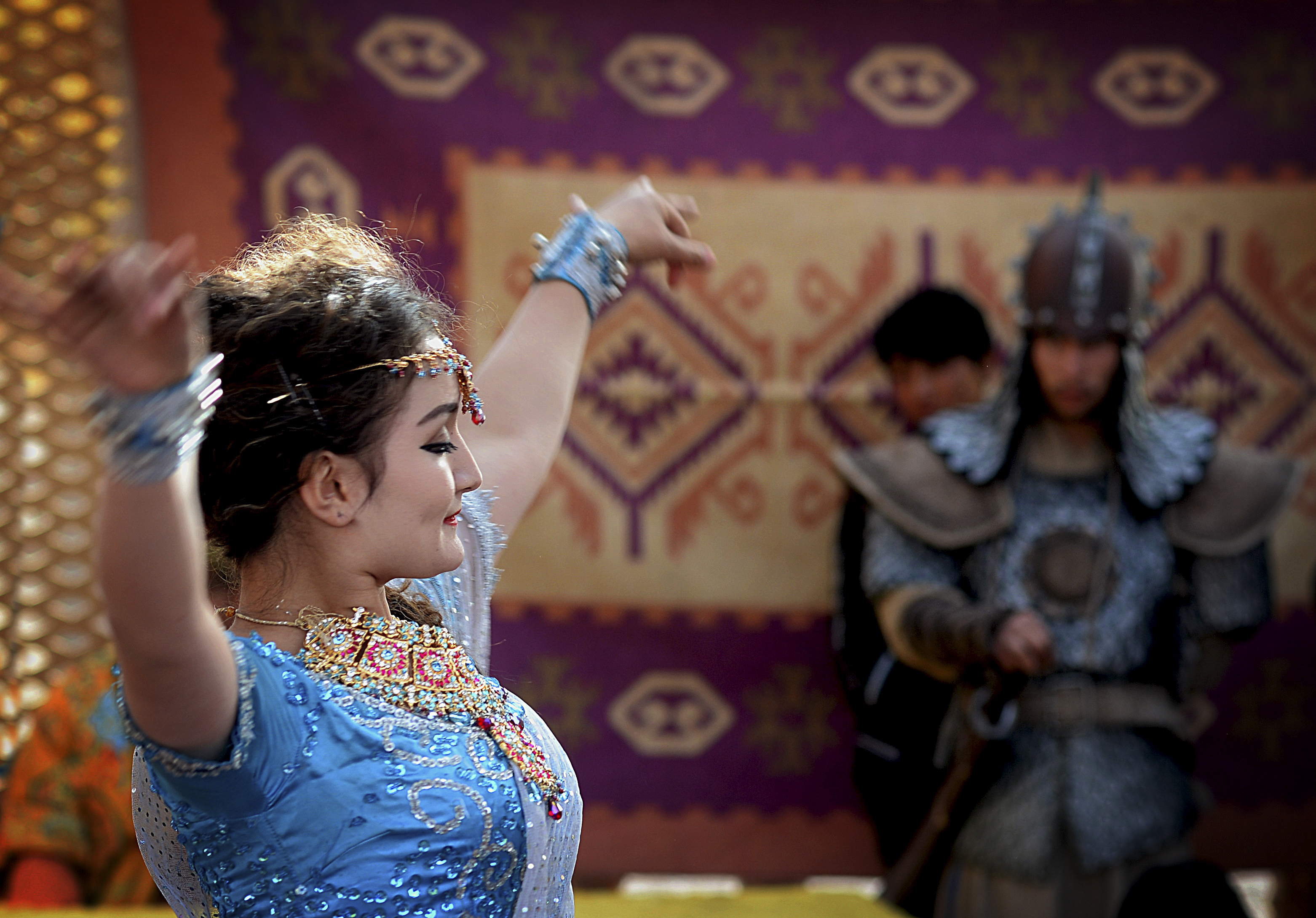A file picture of a dancer taking part in a cultural festival in Xinjiang. Photo: Xinhua