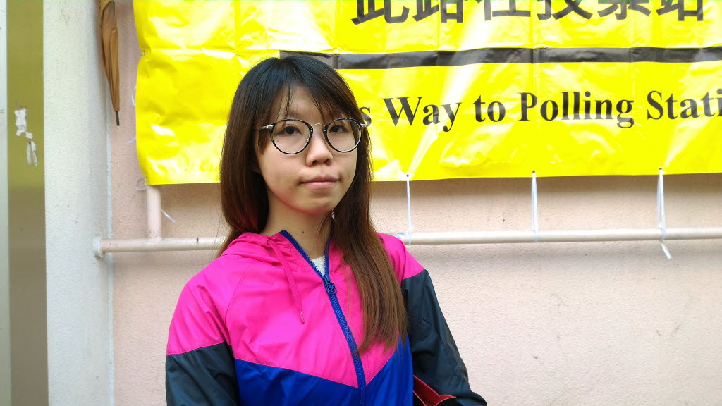 Medical student Nicky Wong Ho-yi is backing localist Edward Leung Tin-kei. Photo: SCMP Pictures