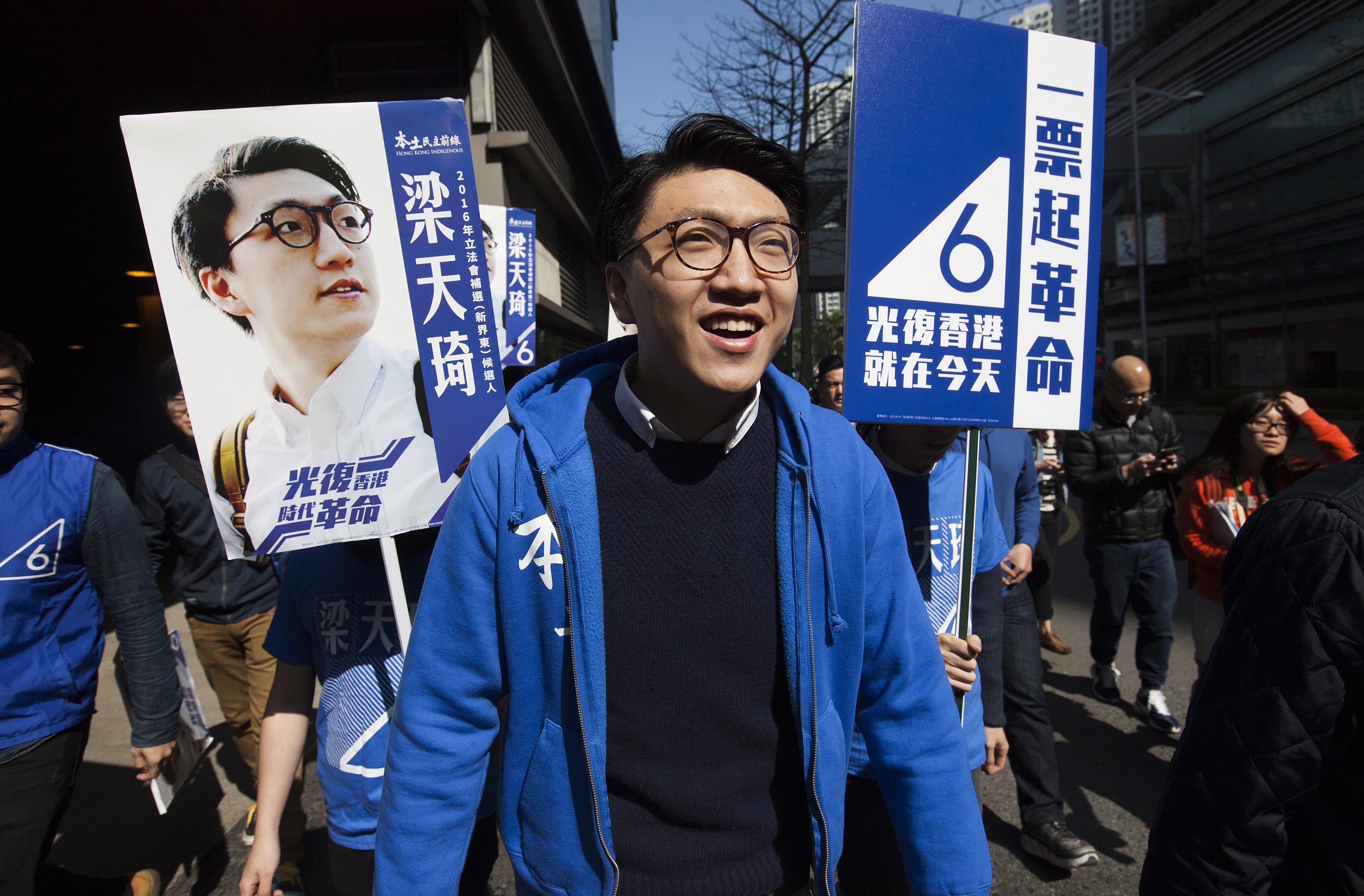 Edward Leung of Hong Kong Indigenous saw the votes he won as an endorsement of his party’s political philosophy and “means of protest”. Photo: EPA