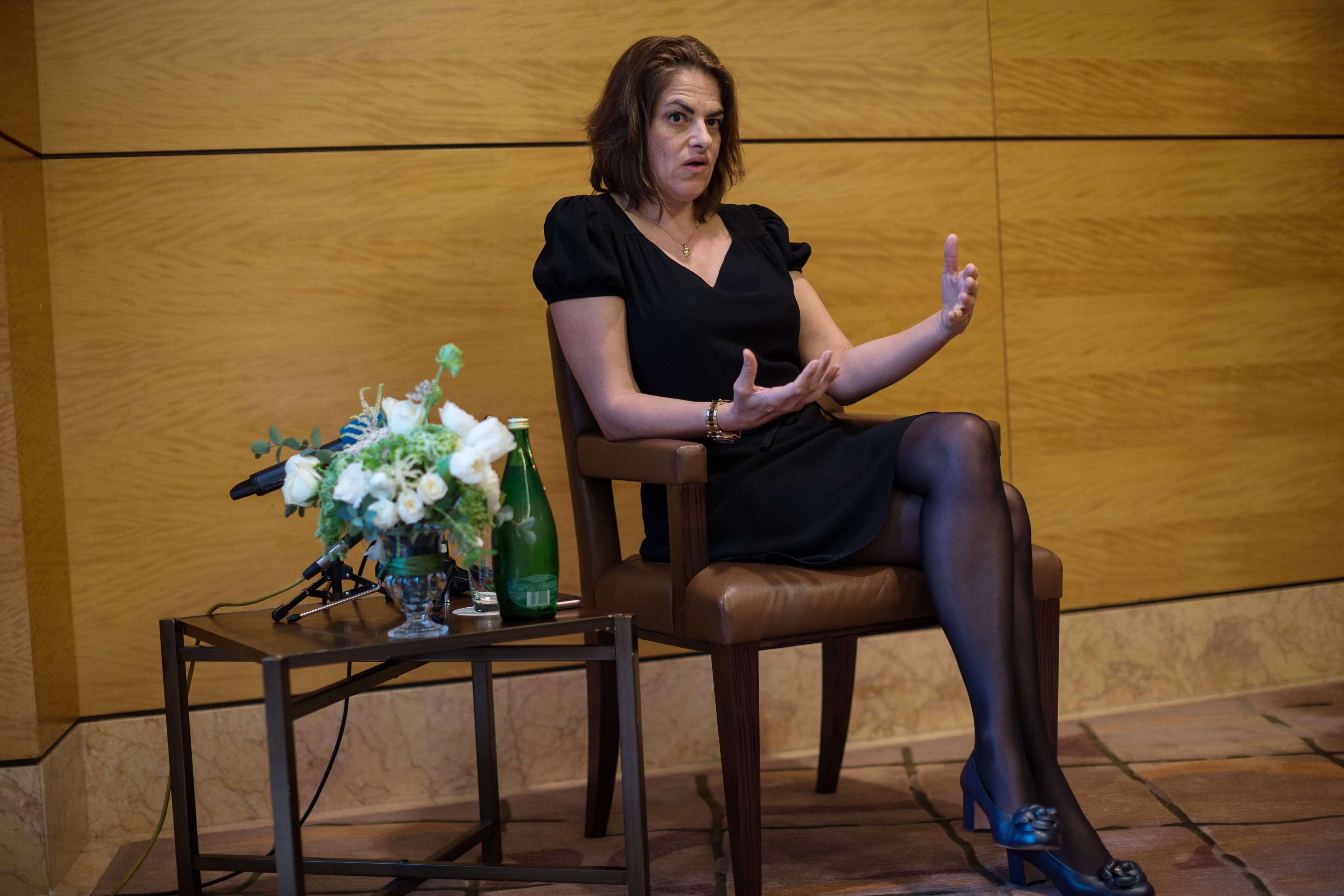 “If your questions are good, I’m going to say what I want to say”. British artist Tracey Emin begins her Hong Kong press conference with conditions. Photo: EPA