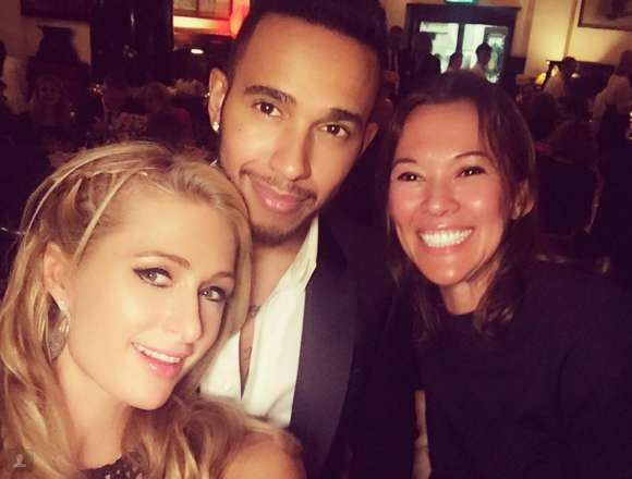 Paris Hilton snapped the selfie with Lewis Hamilton and a female friend. Photo: Instagram/Paris Hilton