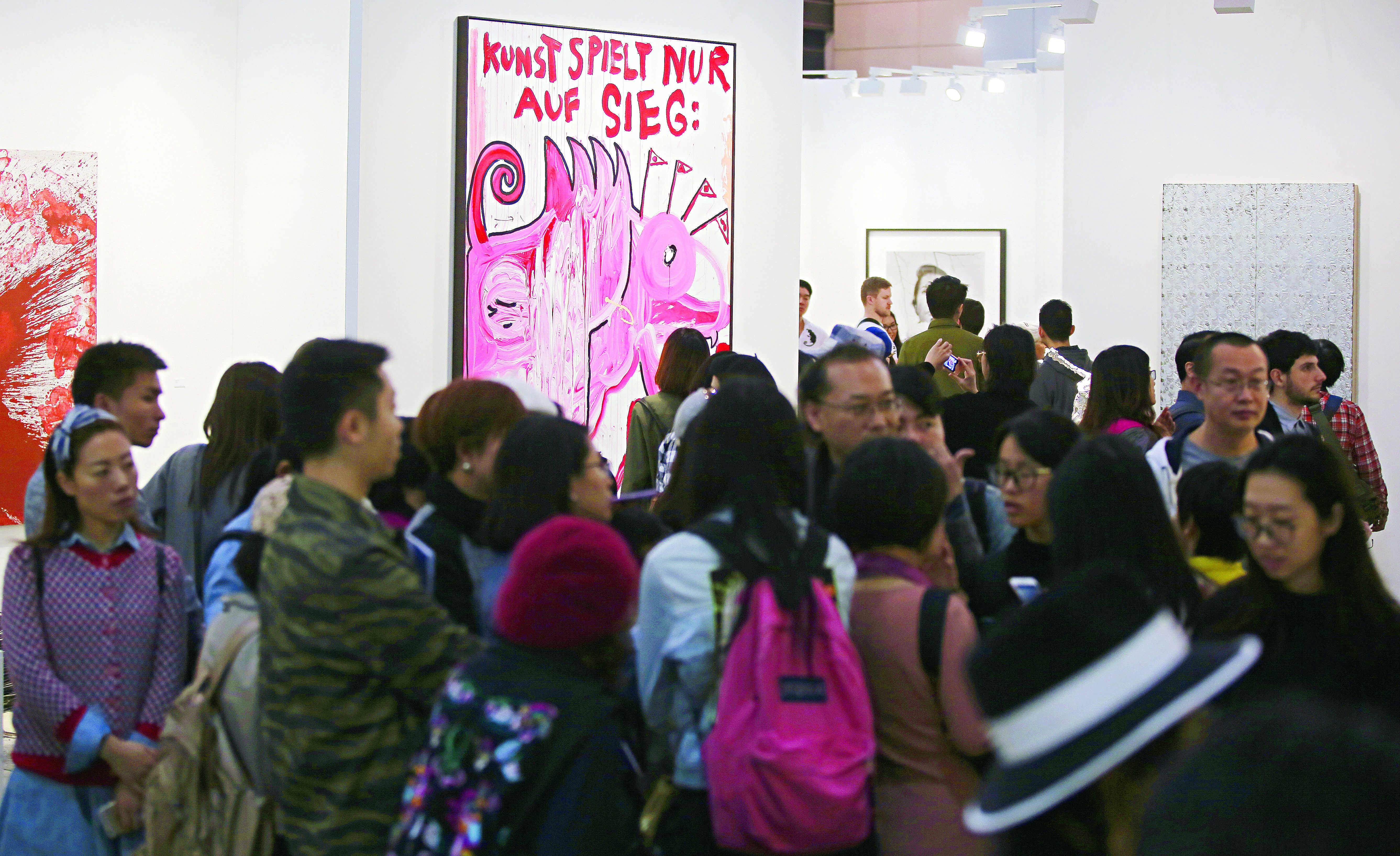 Another packed house yesterday at Art Basel. The doors were closed from about 3pm. Photo: Edward Wong