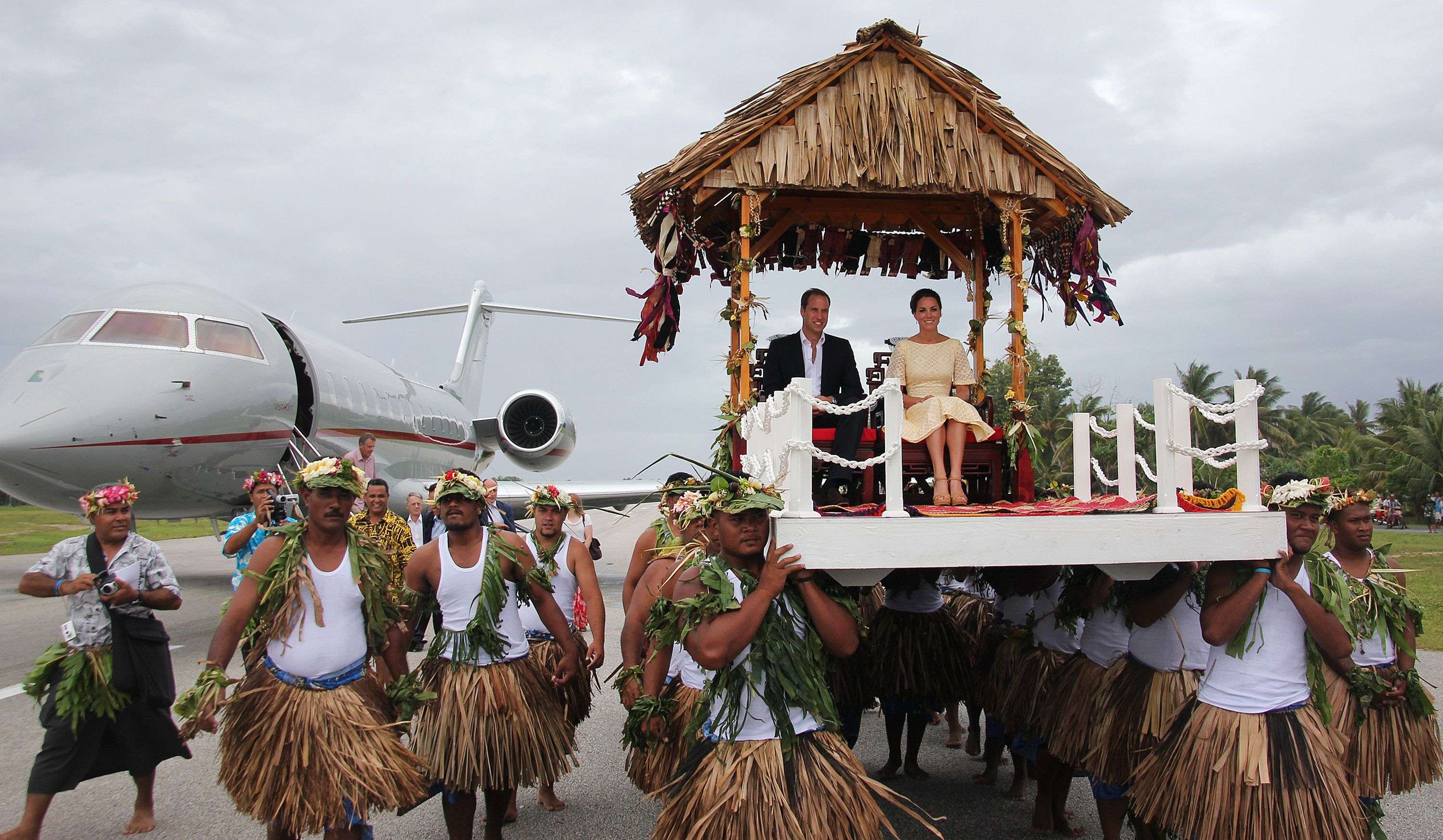 This is how Tuvalu treated Britain's Prince William and his wife Catherine, the Duchess of Cambridge on their visit in 2012. Imagine you paid their wages. Photo: AFP
