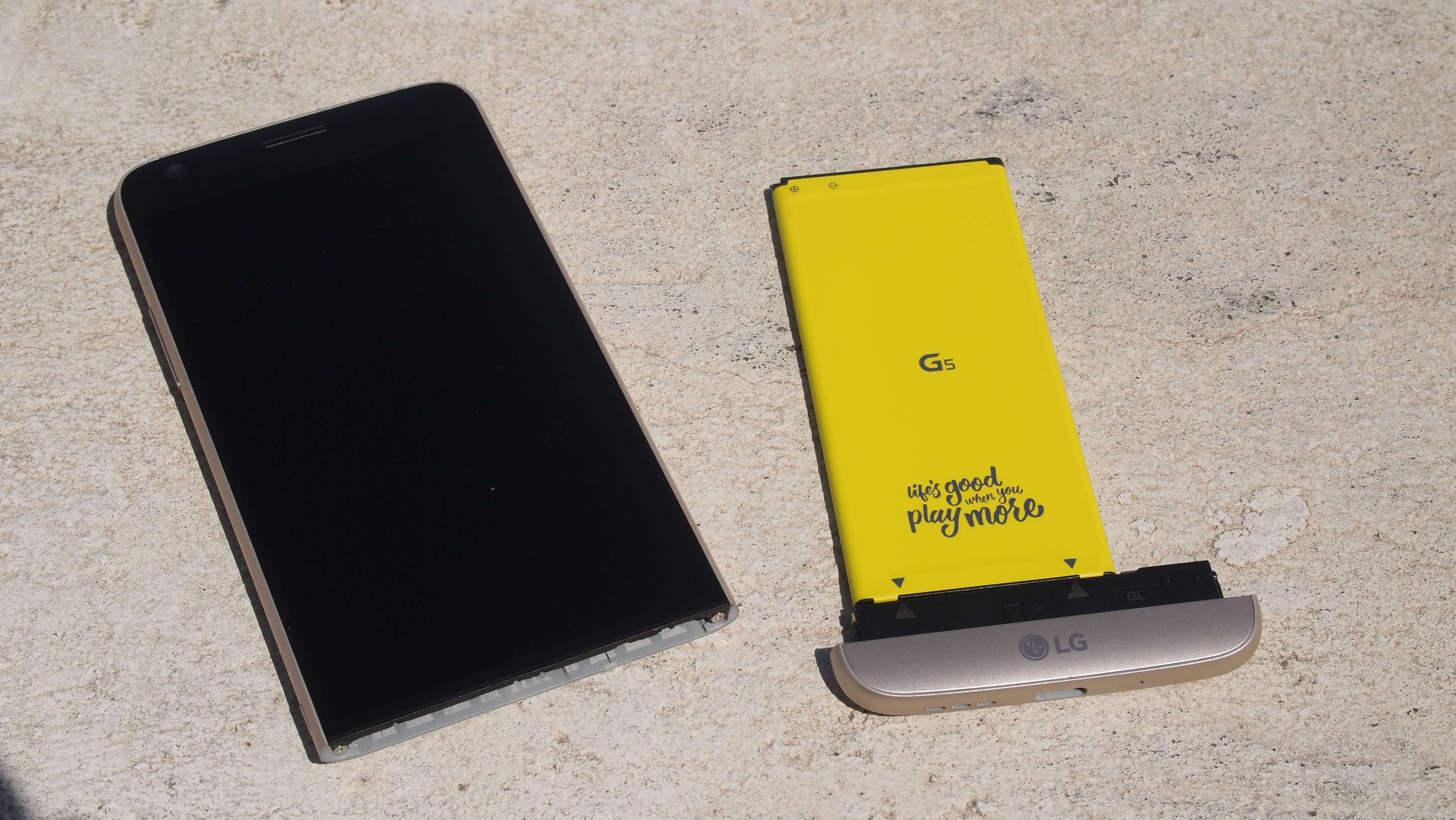 LG G5’s modularity allows users to pull out the bottom of the phone and plug in new hardware.