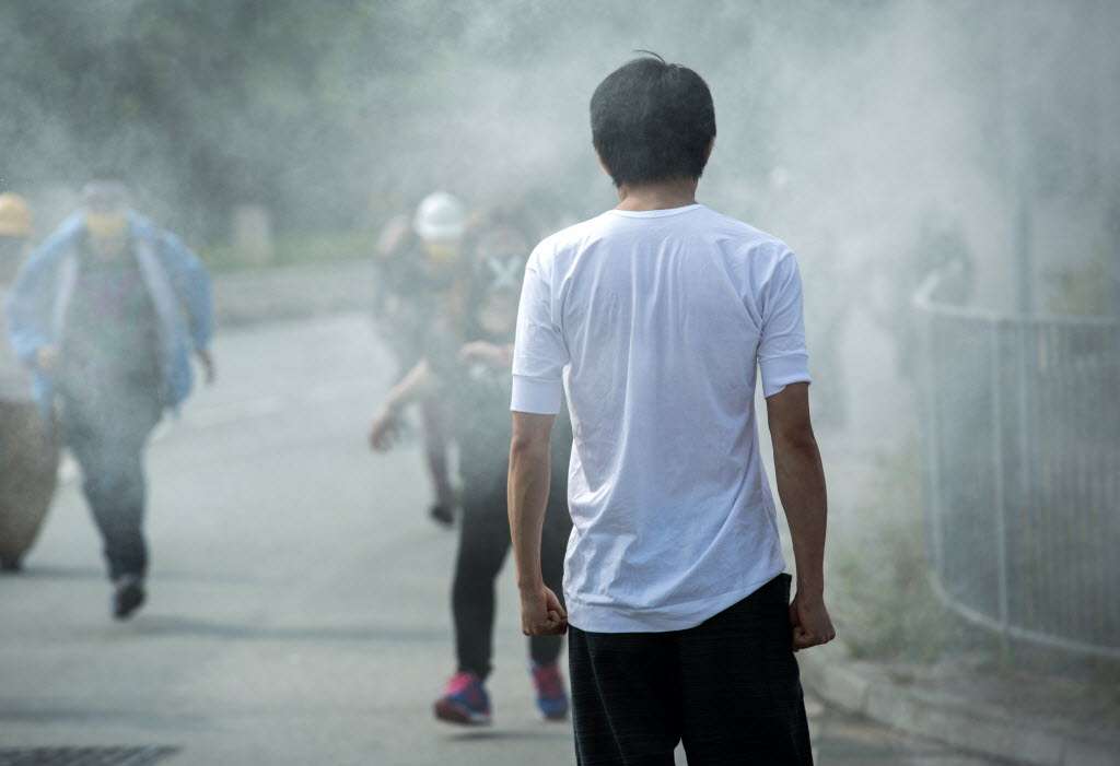 A protest scene in the dystopian film Ten Years. Photo: AP