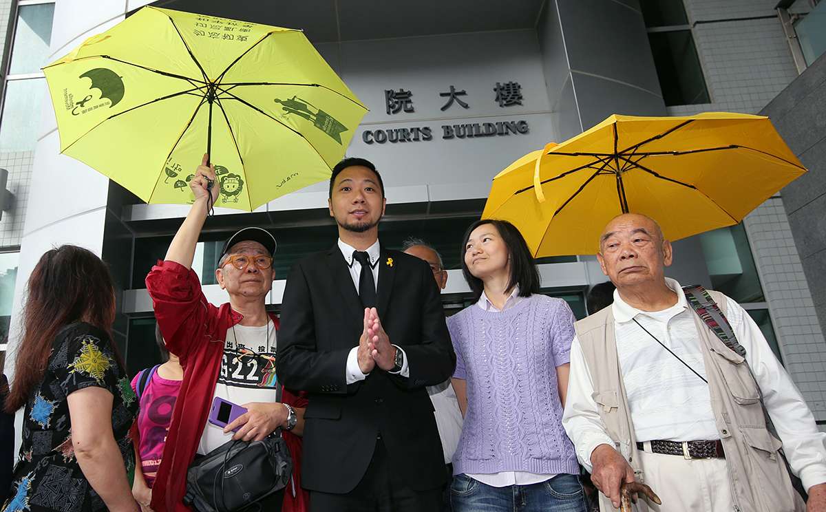 Ken Tsang Kin-chiu outside Kowloon City Court on Friday. Photo: Edward Wong