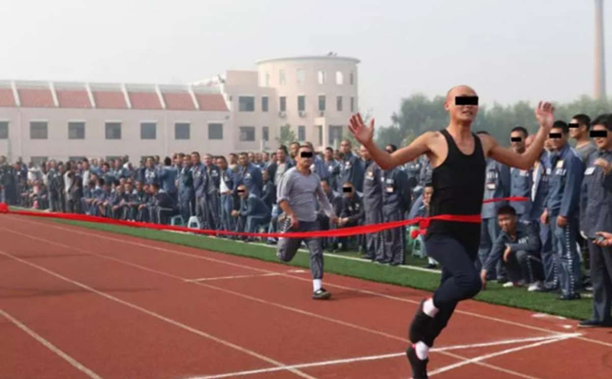 A picture showing a running race allegedly held at the jail. Photo: SCMP Pictures