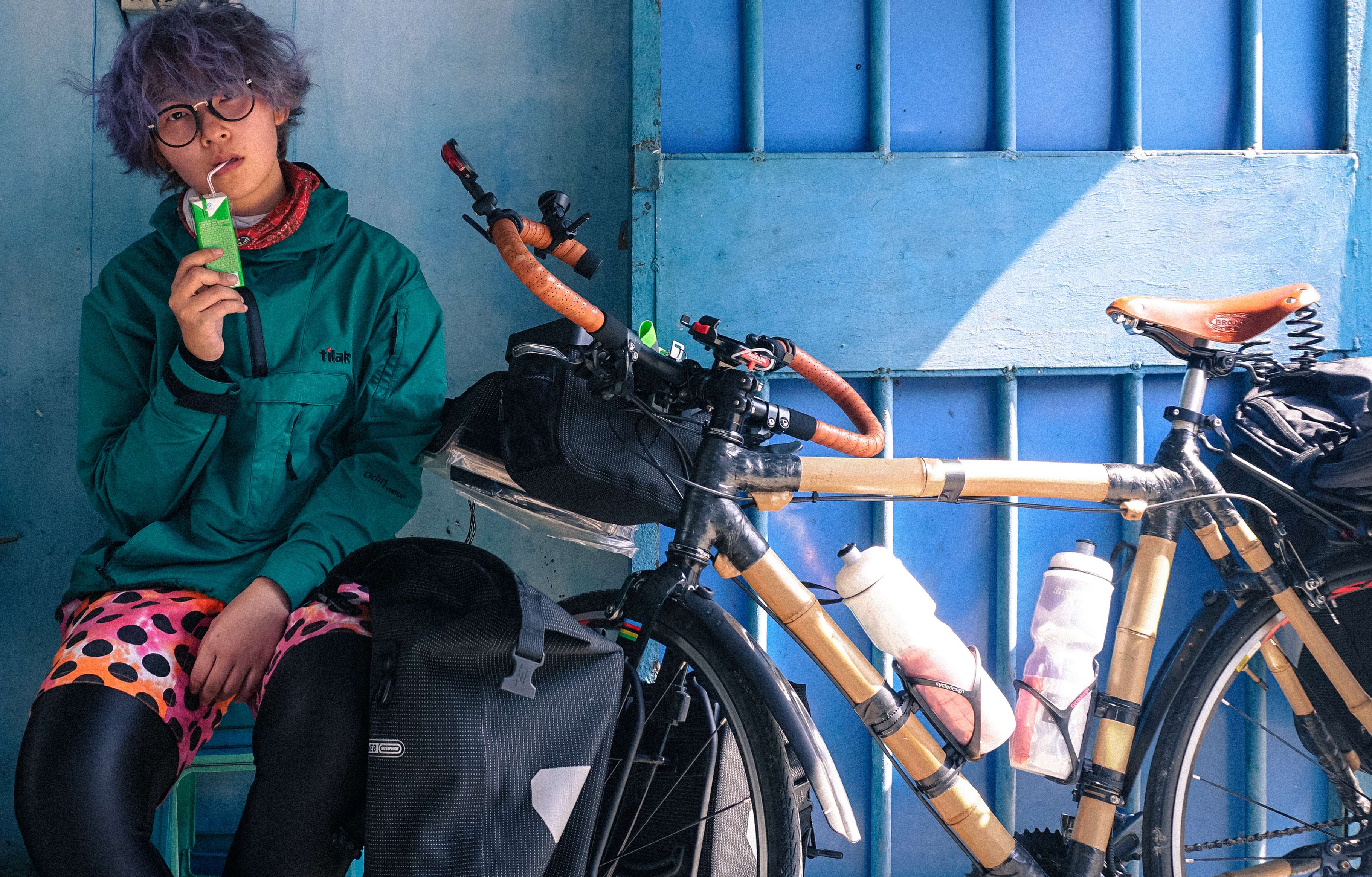 Chan Yanki with her bike. Photo: Supplied