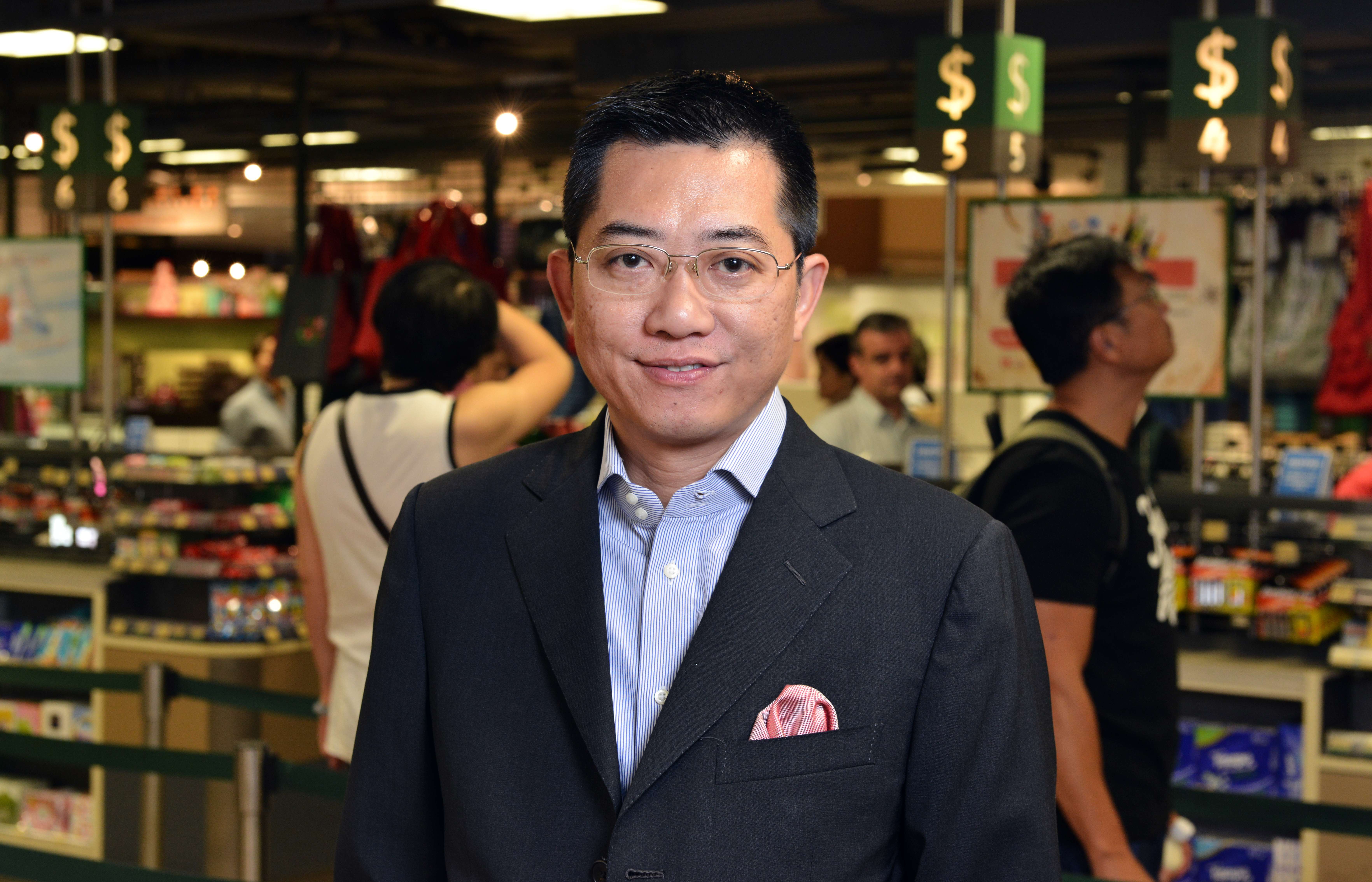 Portrait of Thomas Woo Ka-wah, President, City Super Group taken in City Super in Harbour City, Tsim Sha Tsui