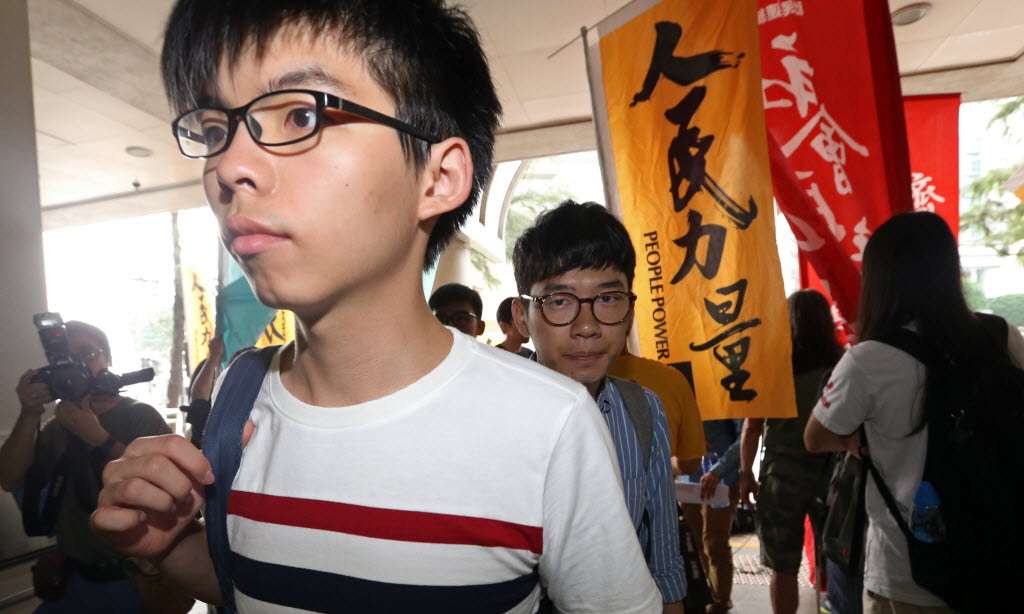 Joshua Wong outside Eastern Court this week. Photo: Felix Wong
