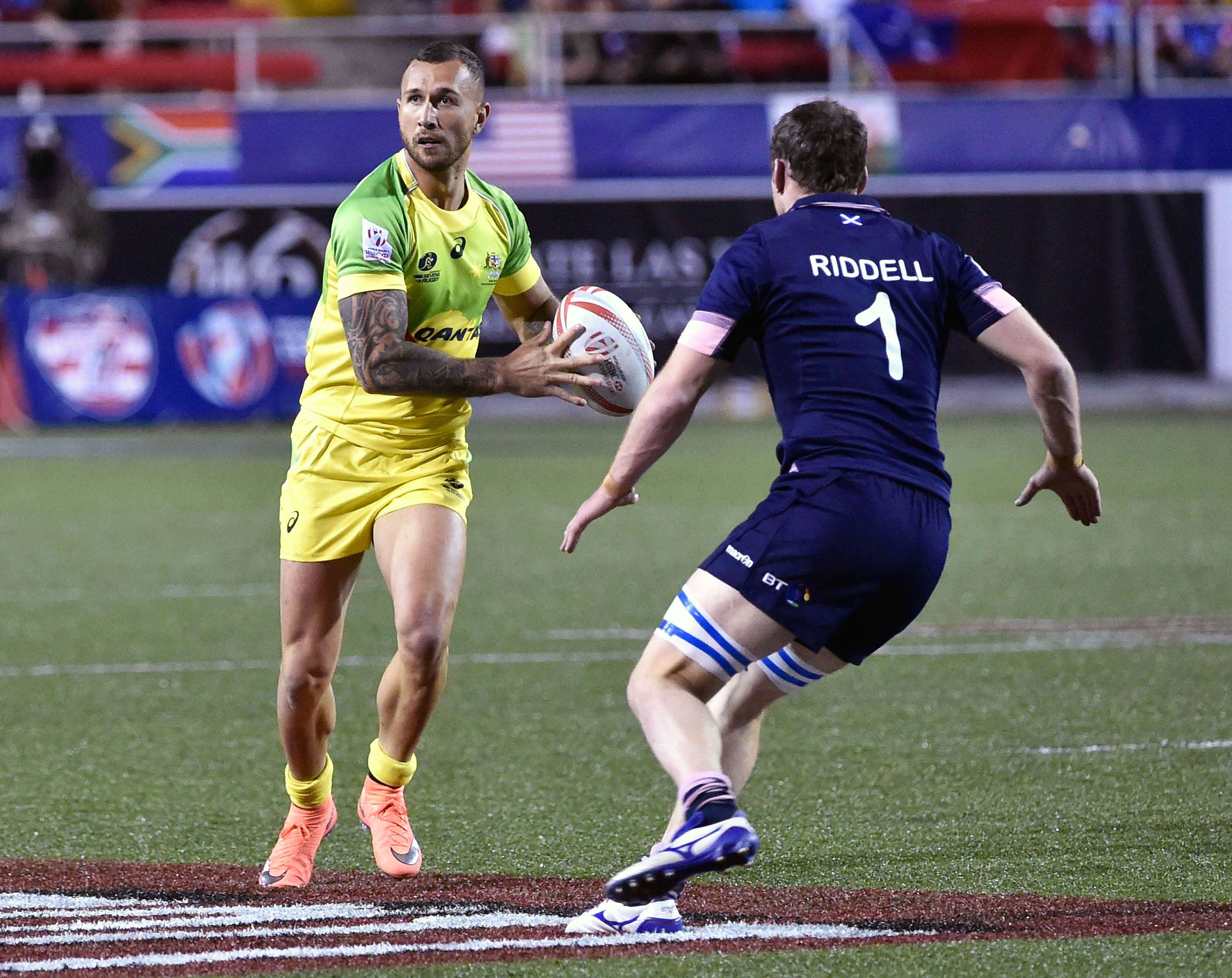 Quade Cooper in action at the USA Sevens in Las Vegas. Photo: AFP