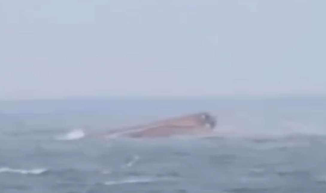 The boat sank in the East China Sea. Photo: CCTV News