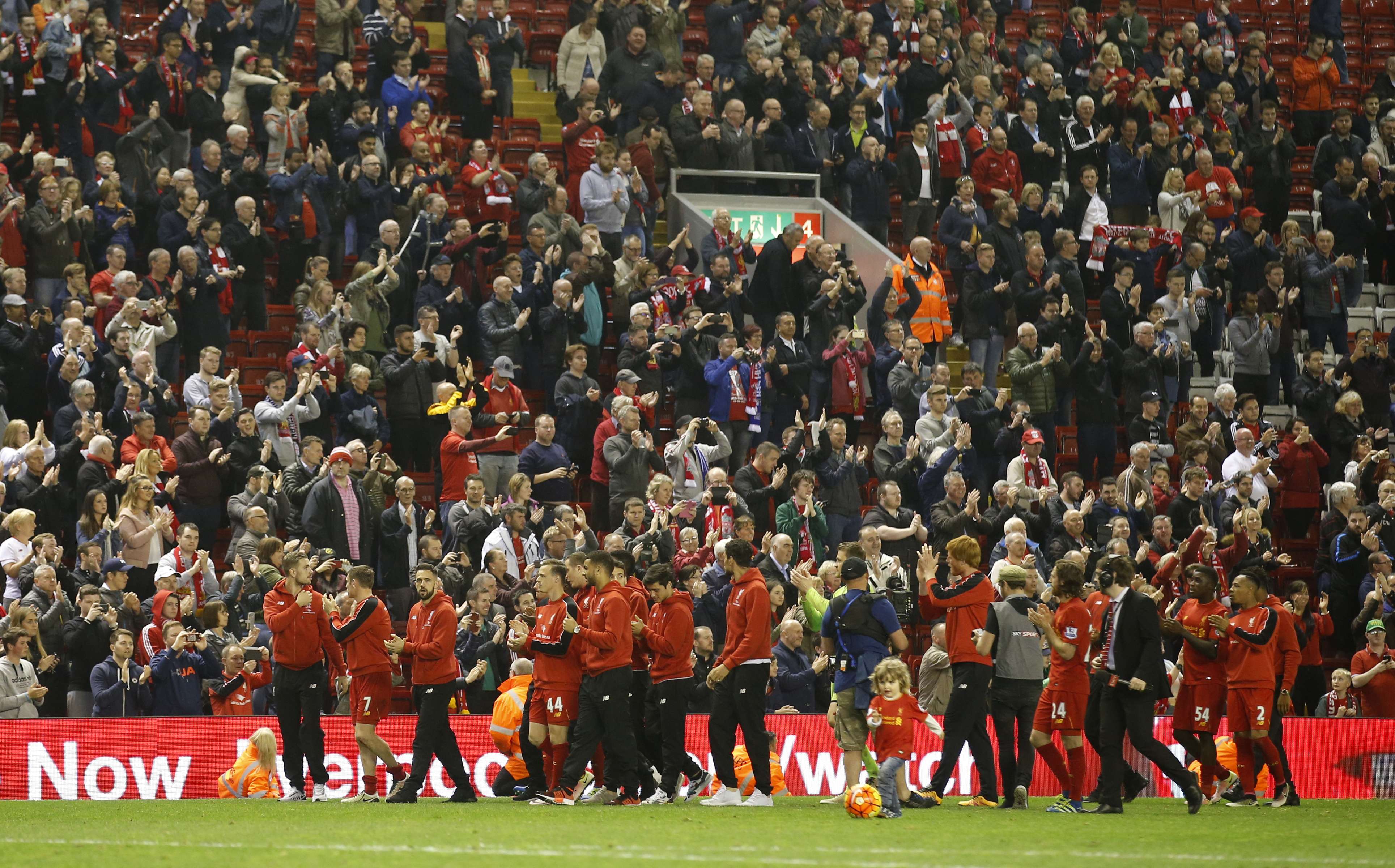 Liverpool secured a draw in their final home game of the season after Christian Benteke’s late equaliser. Photo: Reuters