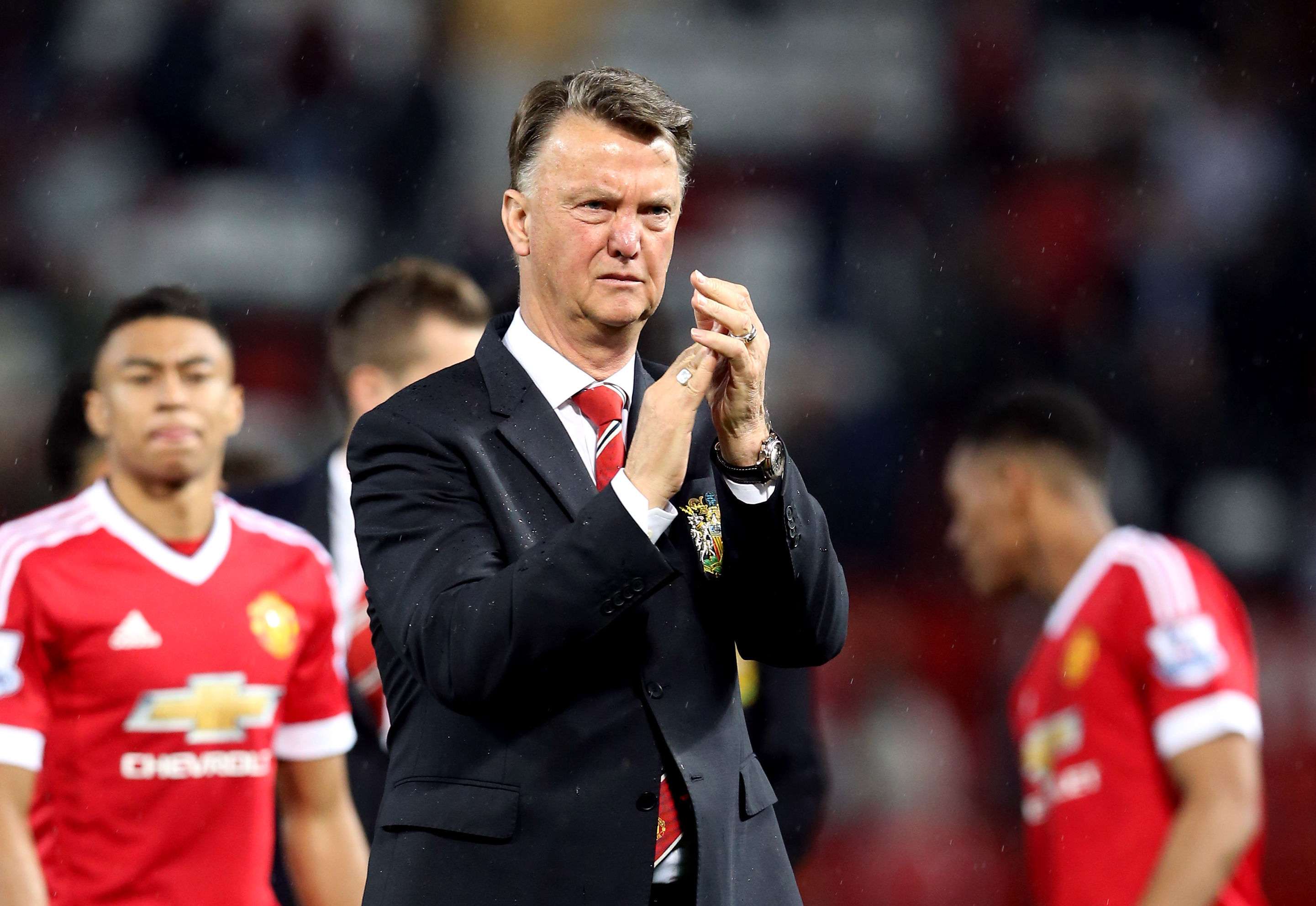 Louis van Gaal was in typically defiant mood after Manchester United finished fifth in the Premier League. Photo: AP
