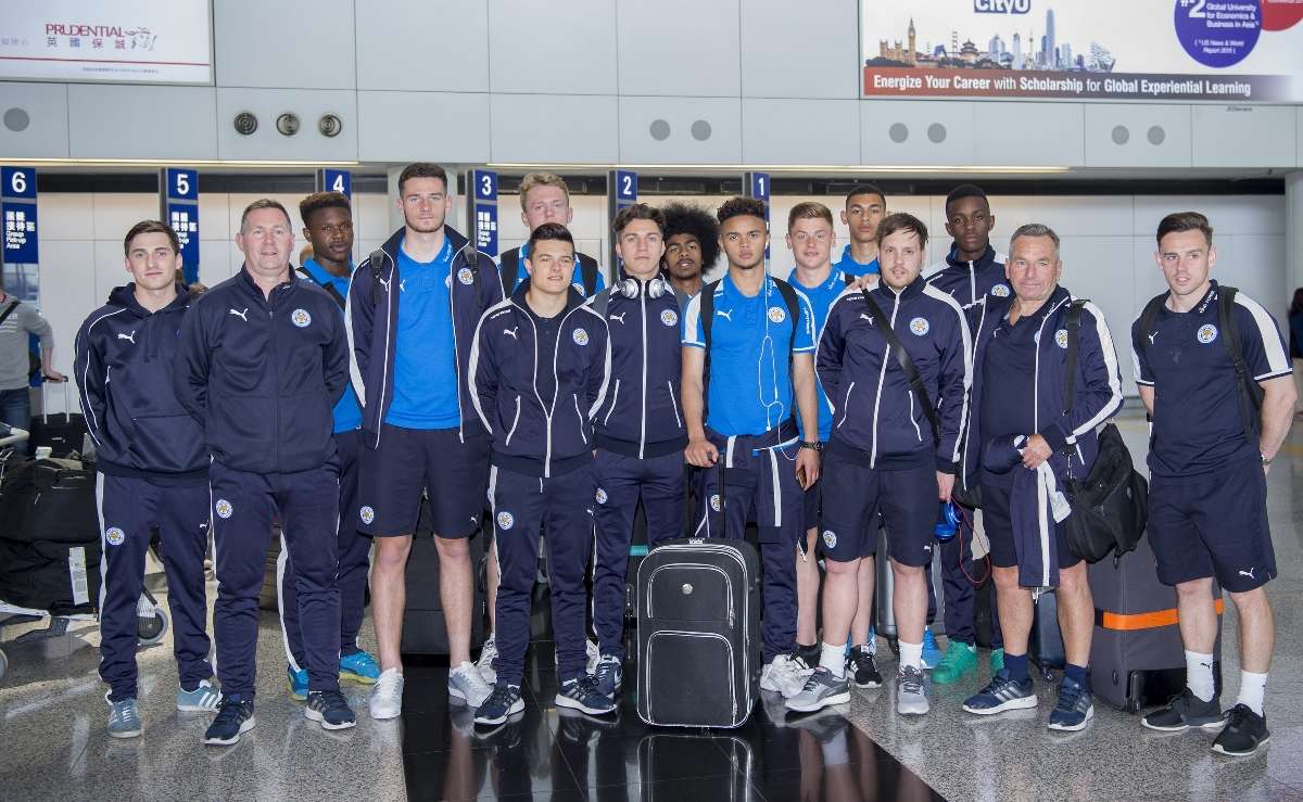Leicester City’s youngsters arrive at Hong Kong Airport