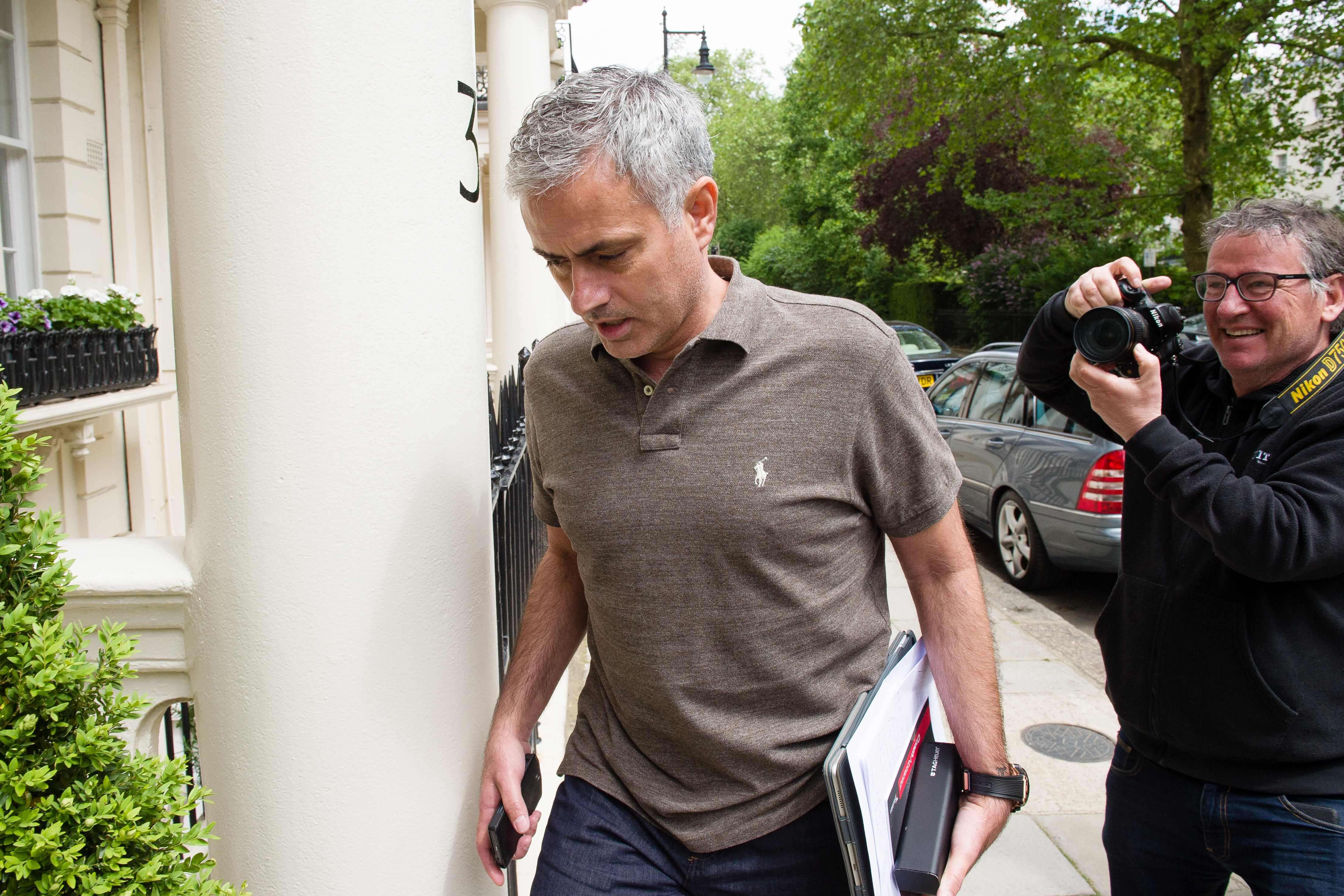 Portuguese football manager Jose Mourinho is pictured as he returns to his home in London. Photo: AFP