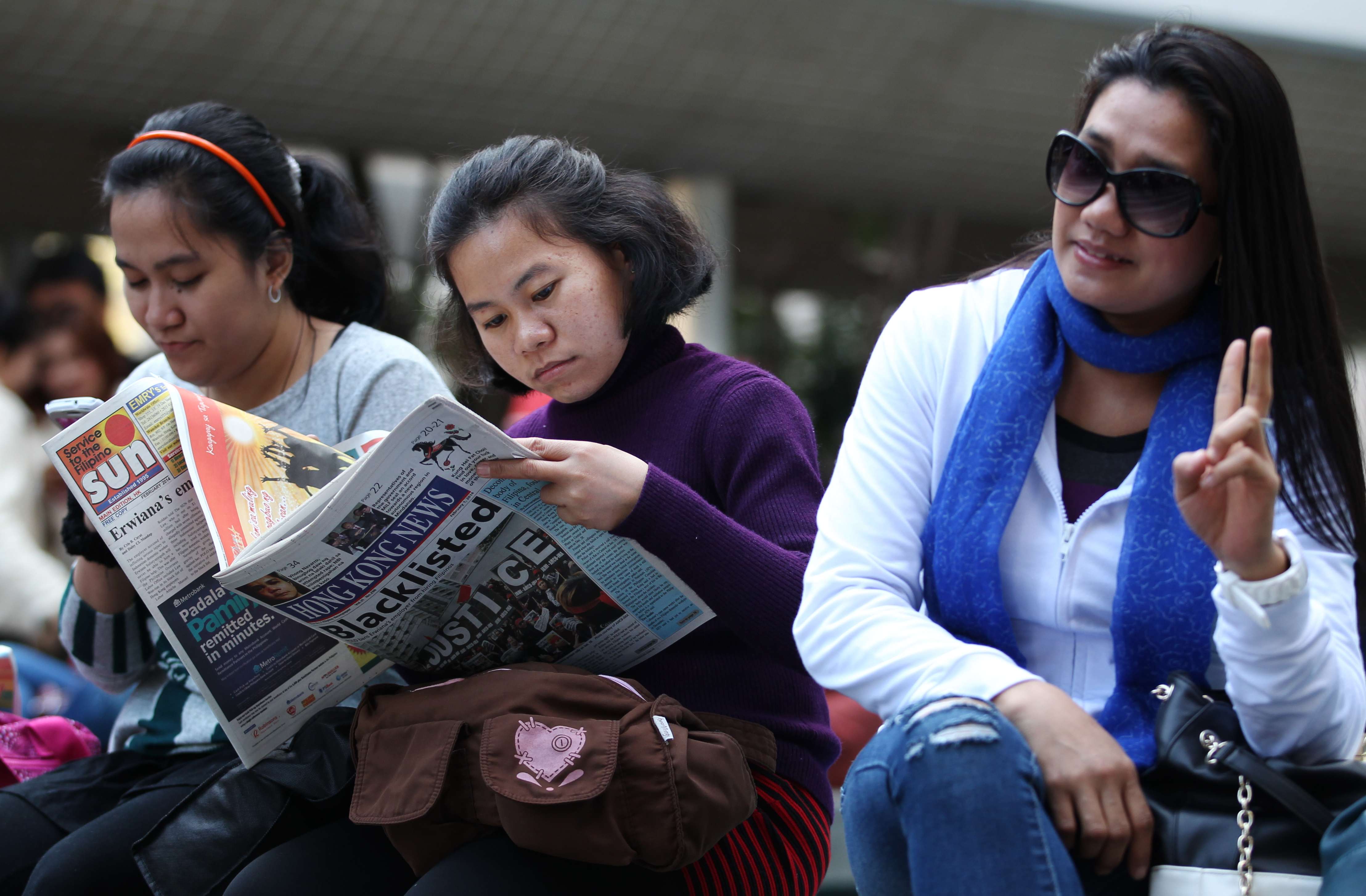 Filipinos make up the largest number of domestic helpers in Hong Kong. Photo: Nora Tam