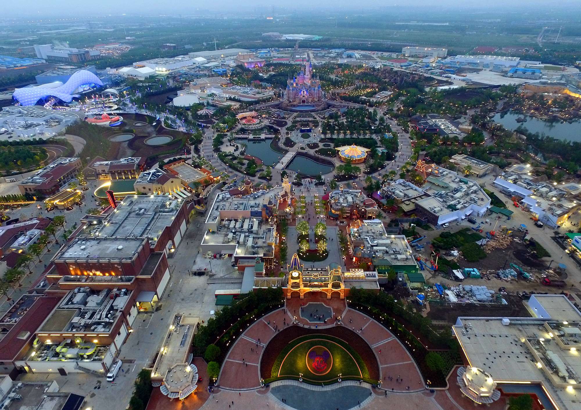 The area around Shanghai Disney has a Metro railway link and the potential to develop into a suburban residential area. Photo: Xinhua